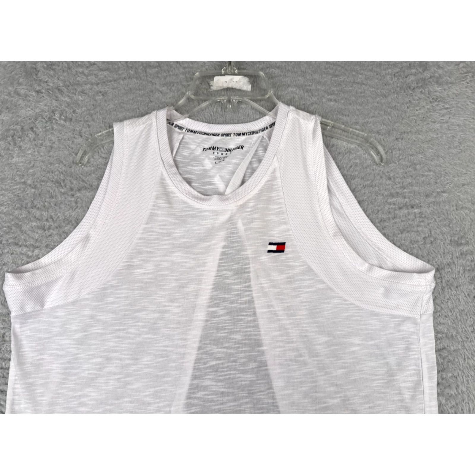 Tommy Hilfiger VINTAGE Tommy Hilfiger Sport Shirt Women Large White Tank Sleeveless Lightweight Open Logo Casual Sleeveless Shirt Womens L White Sports 90s Size L / US 10 / IT 46 - 4 Thumbnail