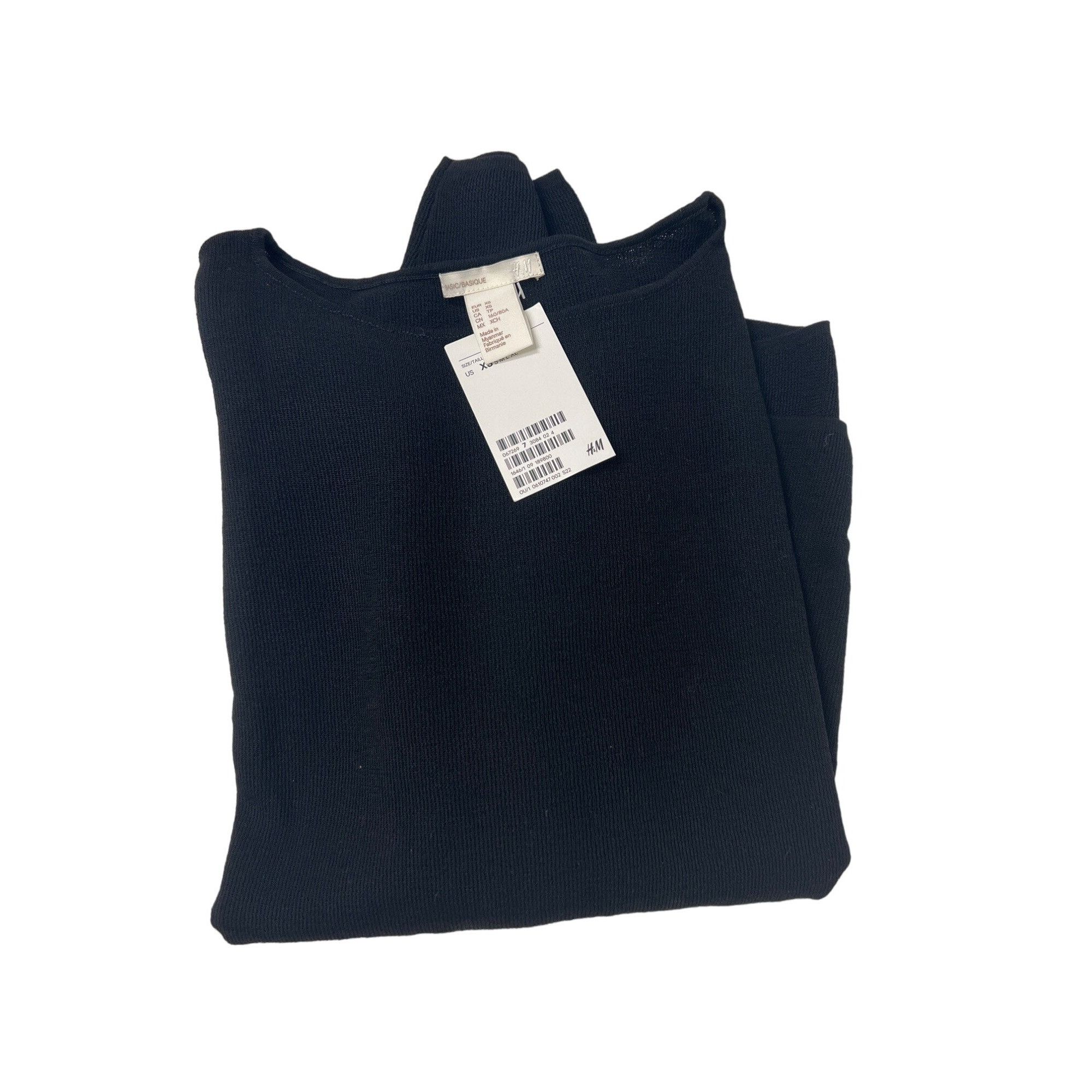 H&M H&M Basic Black Knit Lightweight Sweater Boat Neck Long Slee Size XS / US 0-2 / IT 36-38 - 1 Thumbnail