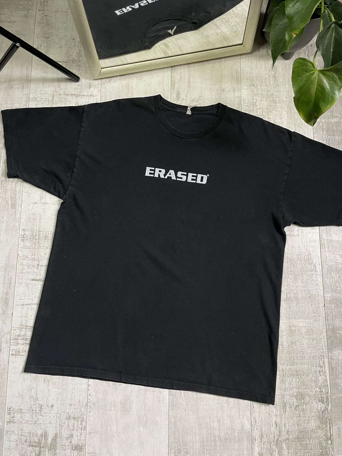 American Apparel Vintage Erased Identity Head Logo T-Shirt Hard Black RARE Size US XL / EU 56 / 4 - 4 Thumbnail