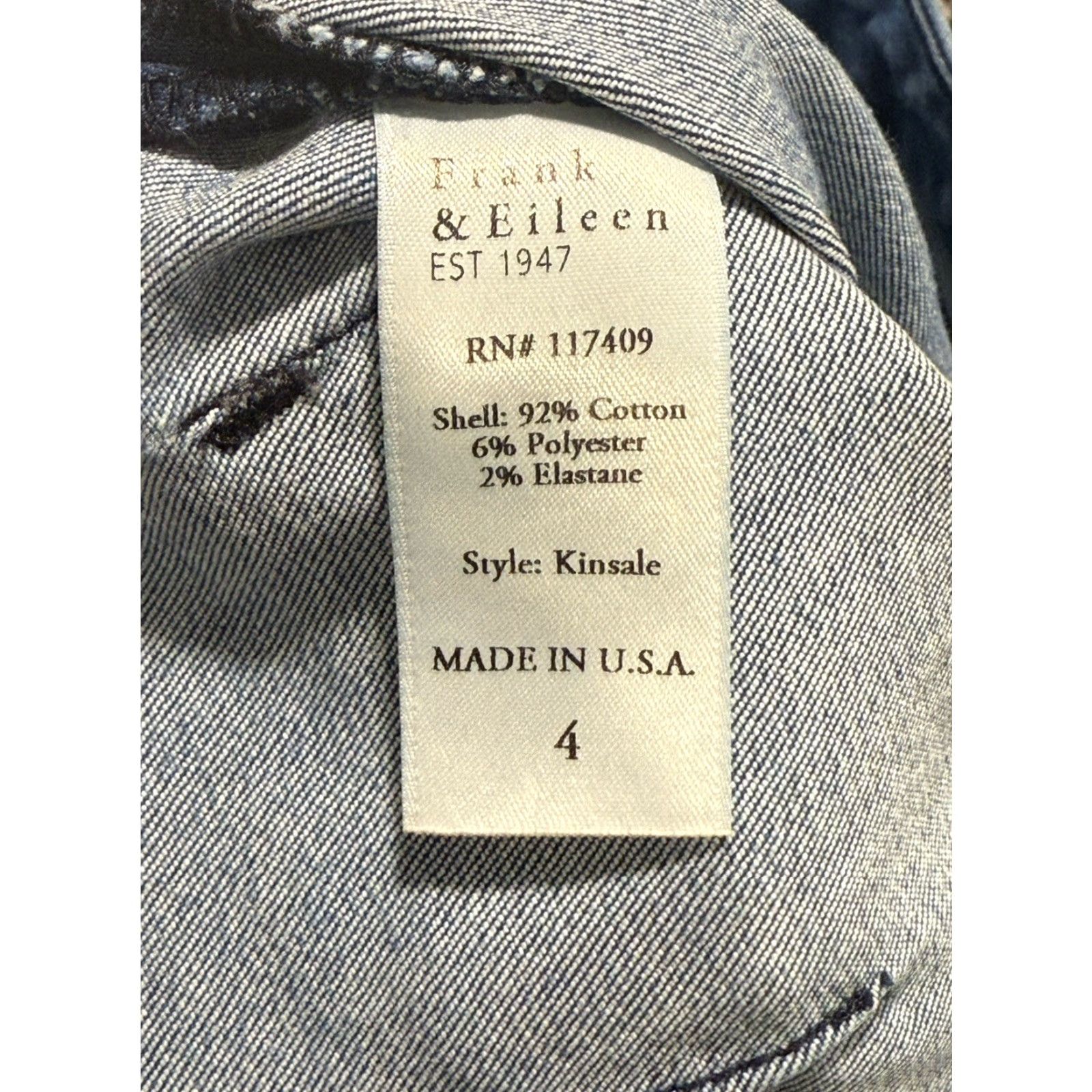 Frank & Eileen VINTAGE Frank & Eileen Women’s Cropped Jeans Size 4 Blue Stretch Denim Pants Size 27" / US 4 / IT 40 - 7 Thumbnail