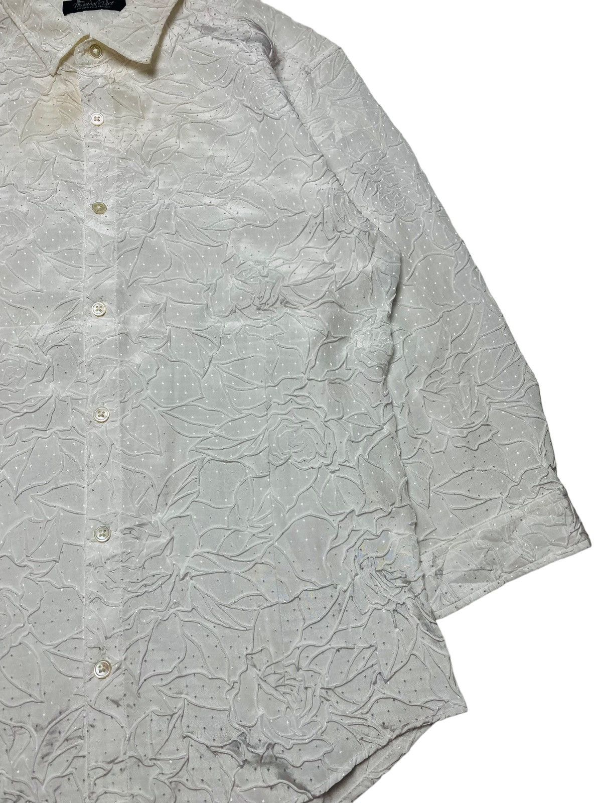 If Six Was Nine 2000s Tornado Mart - Jacquard Rose Pleats Shirt Size US M / EU 48-50 / 2 - 4 Thumbnail