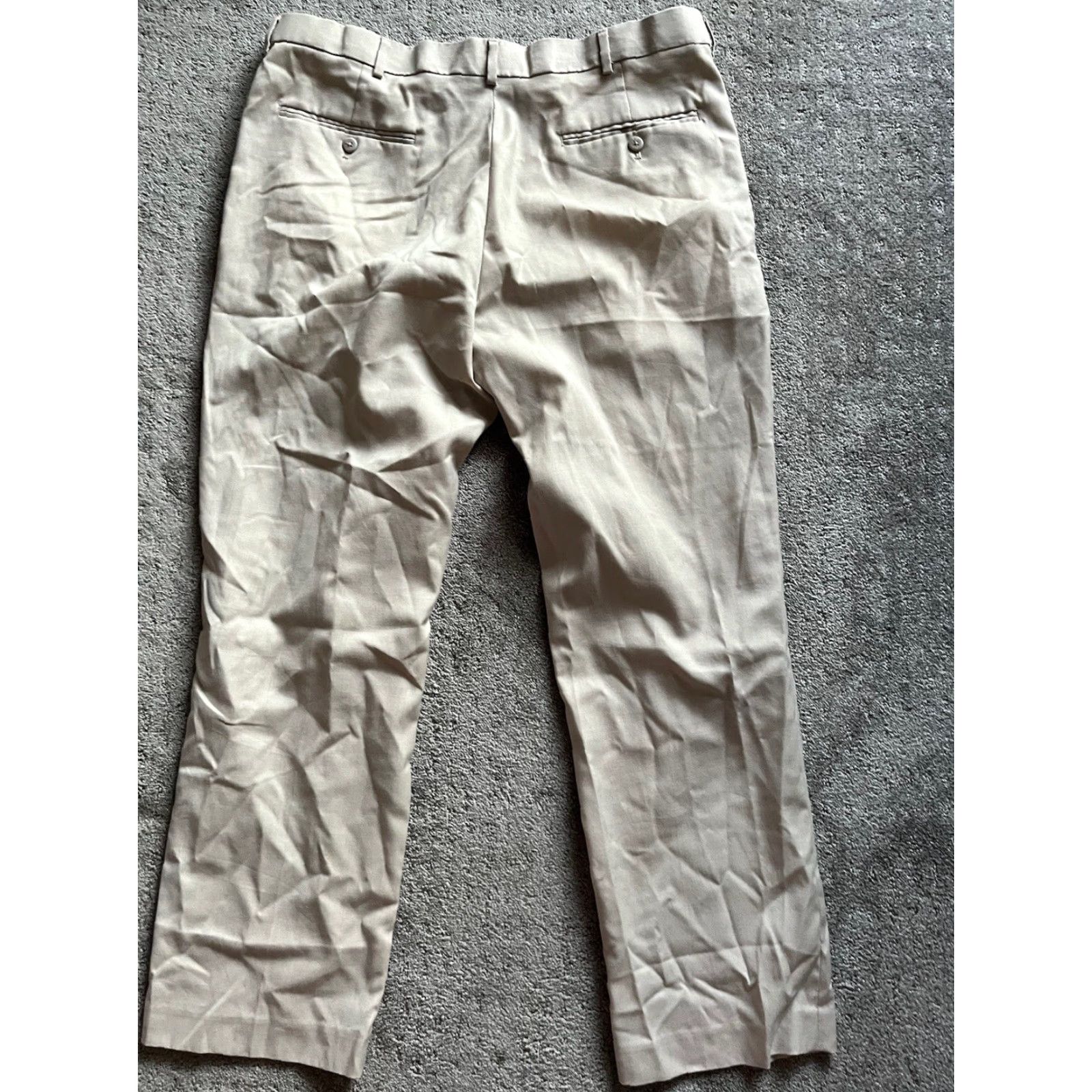 Stafford Stafford Dress Pants Men Beige Wool Blend 38x30 Classic Pockets Belt Loops Straight Leg Front Pleated Beige Size US 38 / EU 54 - 3 Thumbnail