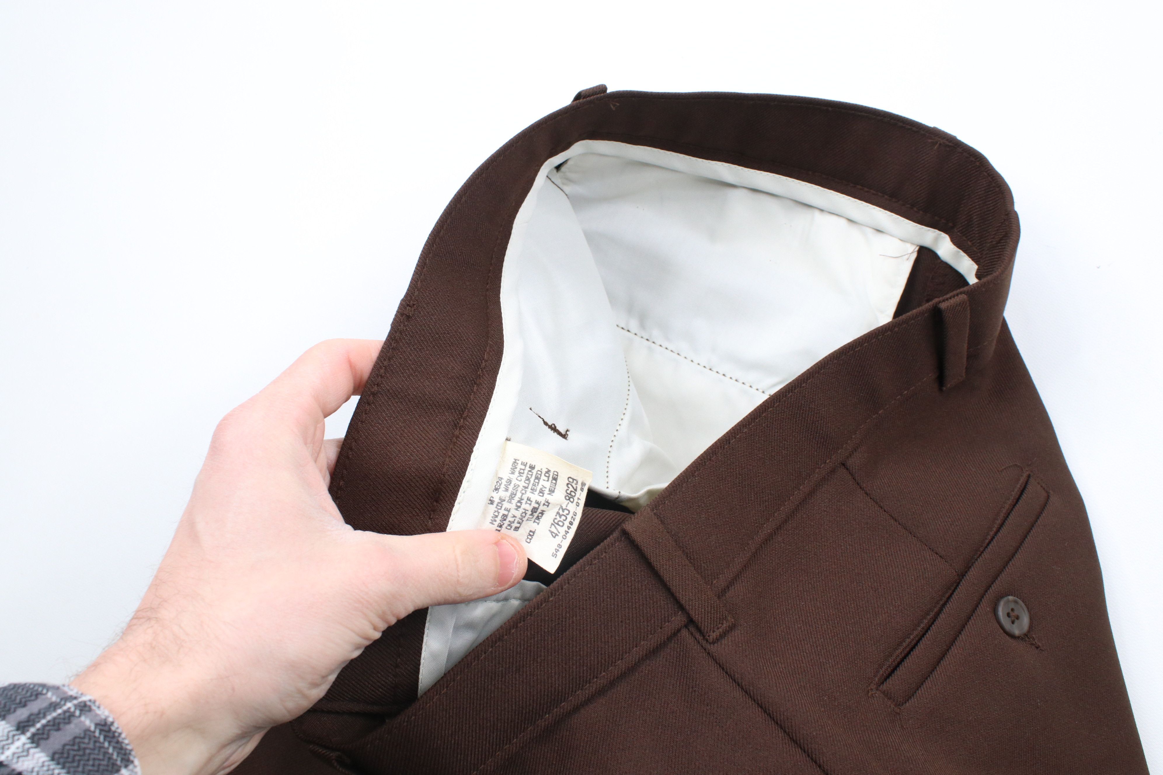 Levi's × Vintage Vintage 80s Levis Knit Flared Wide Leg Chino Pants Brown USA Size US 32 / EU 48 - 6 Thumbnail