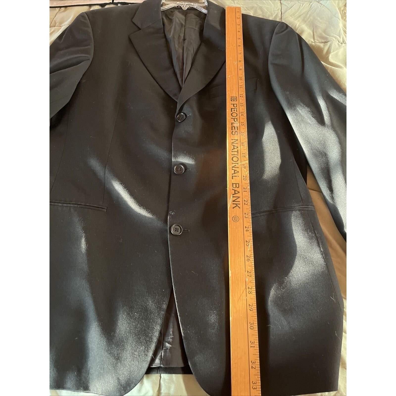 Hugo Boss Hugo Boss Einstein Men’s 42L 22x33 Blazer Black Button Wool Size 42L - 18 Thumbnail