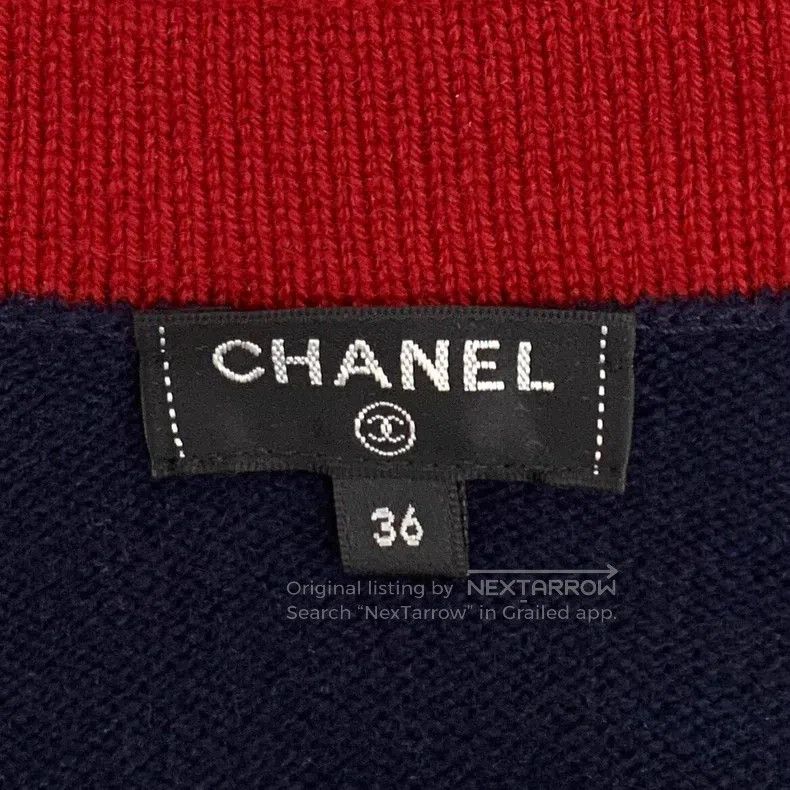 Chanel Chanel Dark blue rolled-edged cashmere knitted cardigan co Size XS / US 0-2 / IT 36-38 - 5 Thumbnail