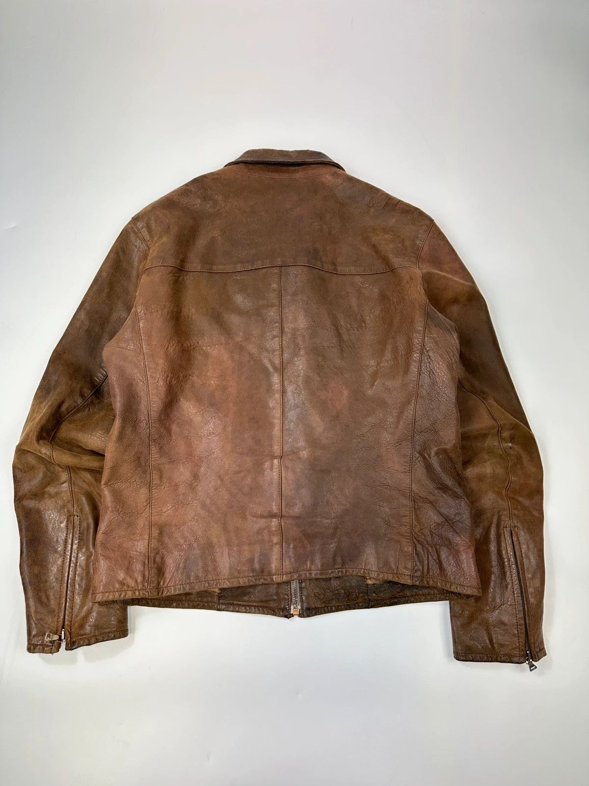 Prada Prada Milano FW07 Brown Eroded Leather Jacket Size US M / EU 48-50 / 2 - 7 Thumbnail