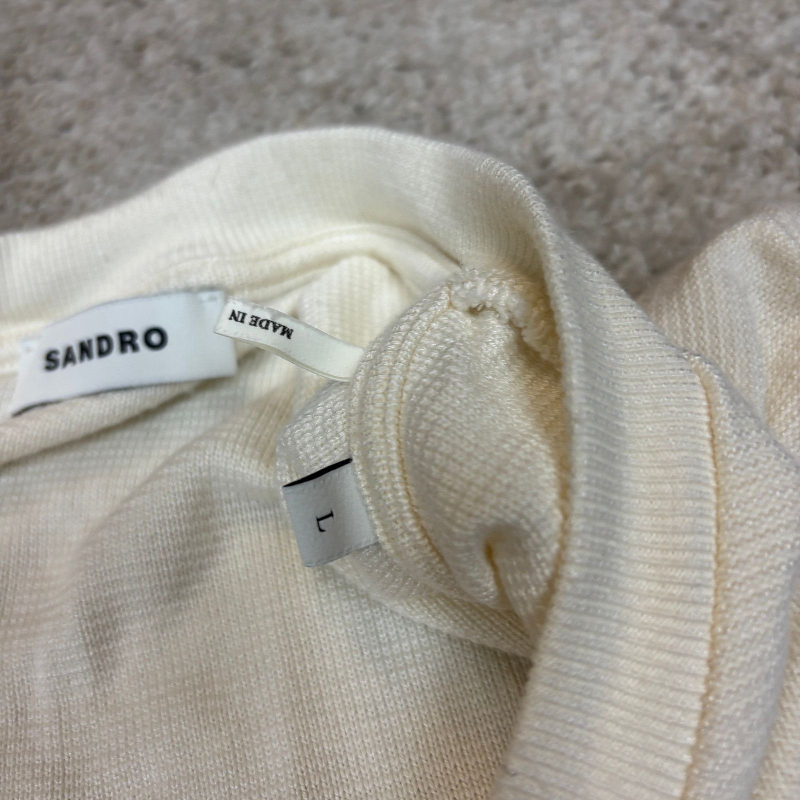 Sandro Sandro Round Mock Neck Short Sleeve T Shirt Men's Large Size US L / EU 52-54 / 3 - 7 Thumbnail