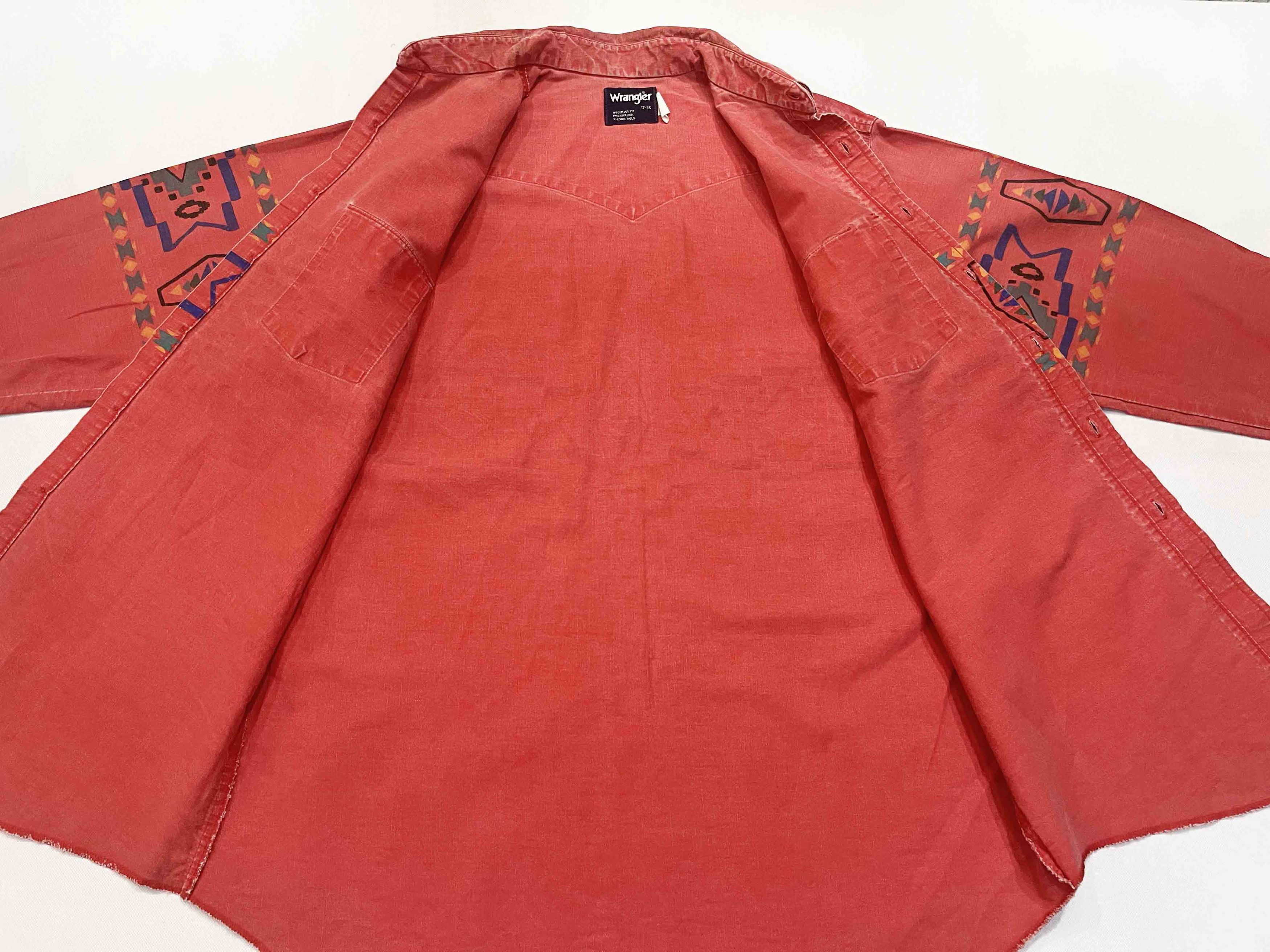 Vintage × Wrangler Vintage Wrangler Brushpopper Western Cowboy Aztec Shirt Size US L / EU 52-54 / 3 - 7 Thumbnail