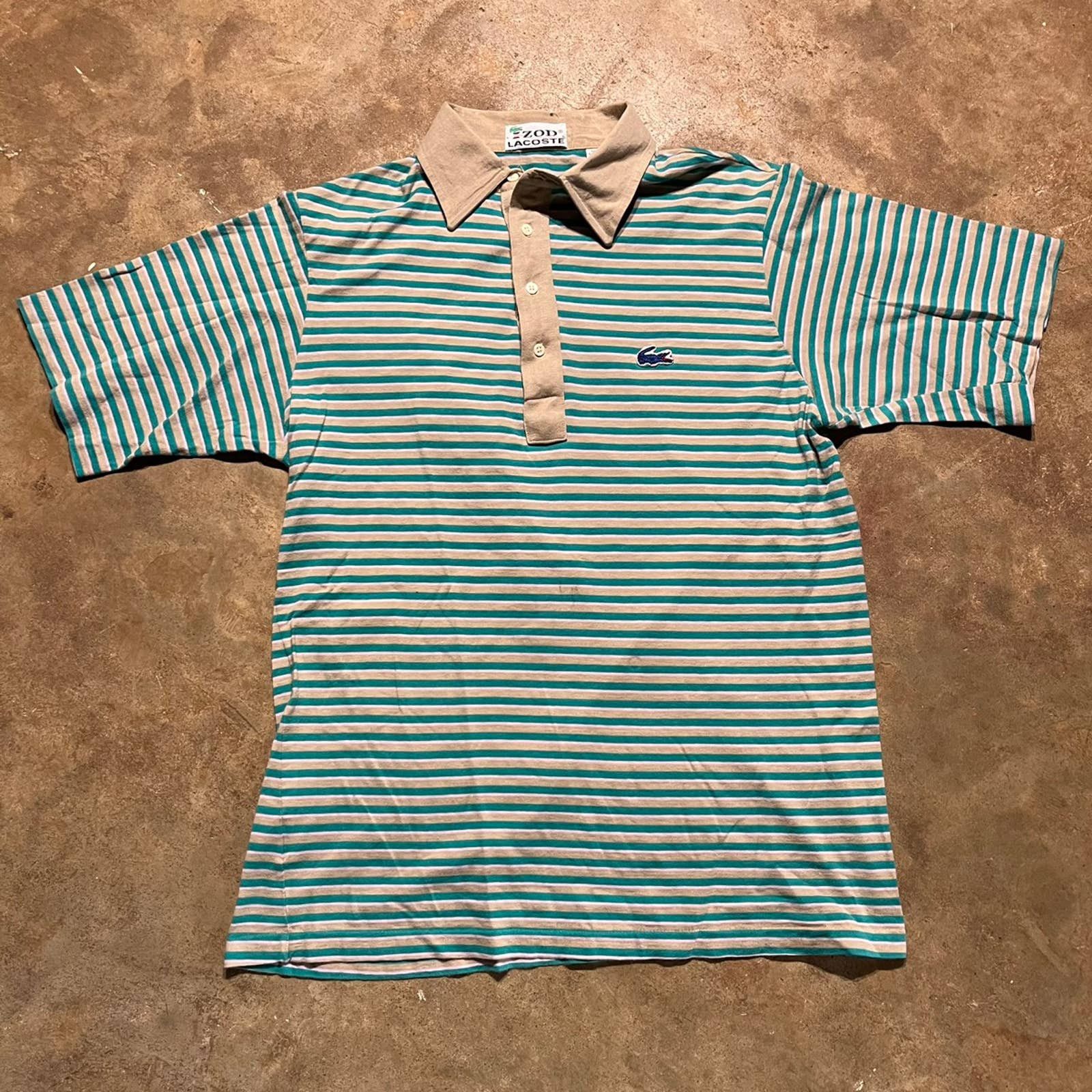 Vintage Vintage 70s 80s Izod Lacoste Alligator Blue Striped Polo | Grailed