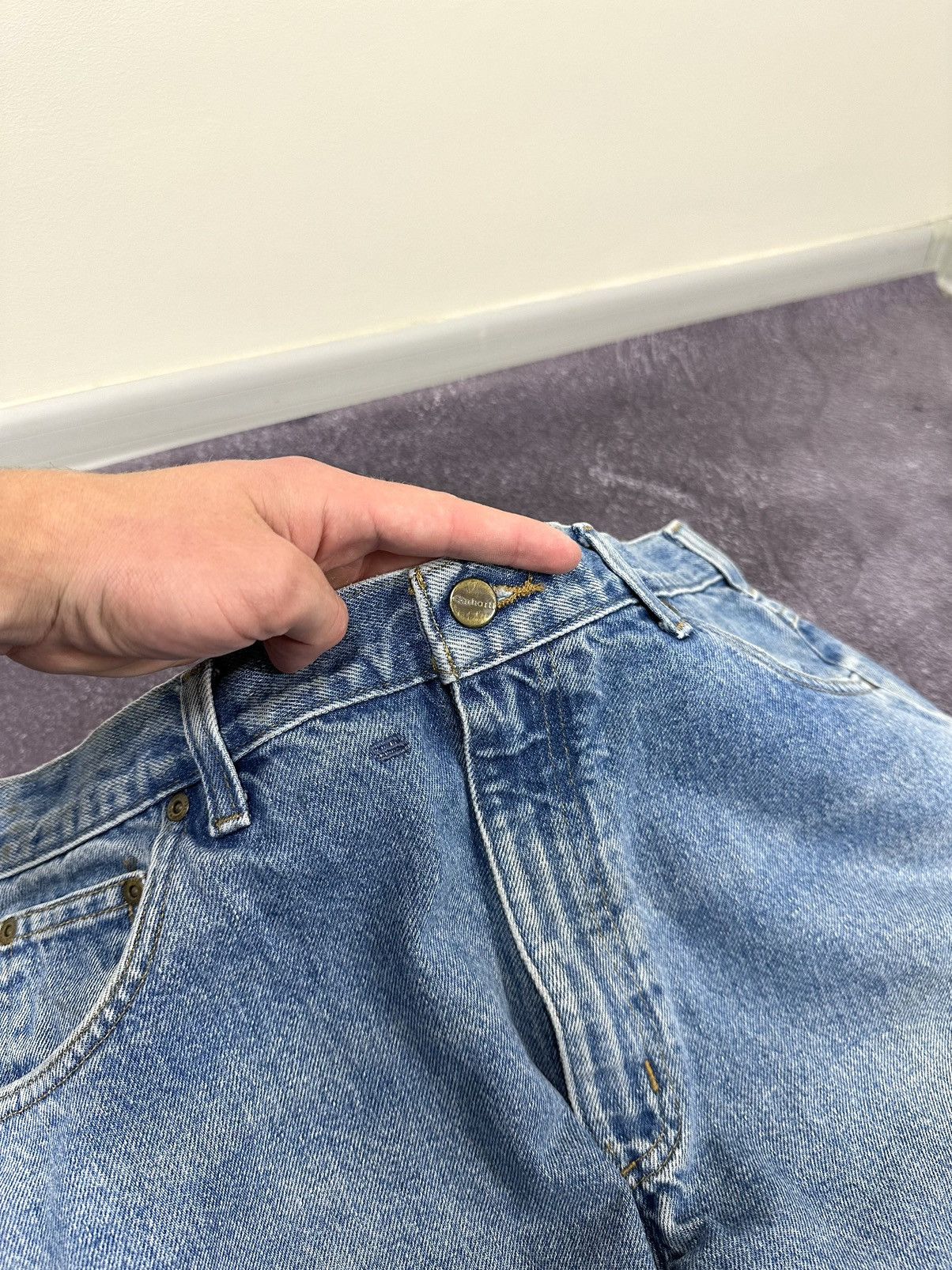 Carhartt Vintage Carhartt Light Blue USA Denim Faded Opium Work Jeans Size US 38 / EU 54 - 12 Thumbnail