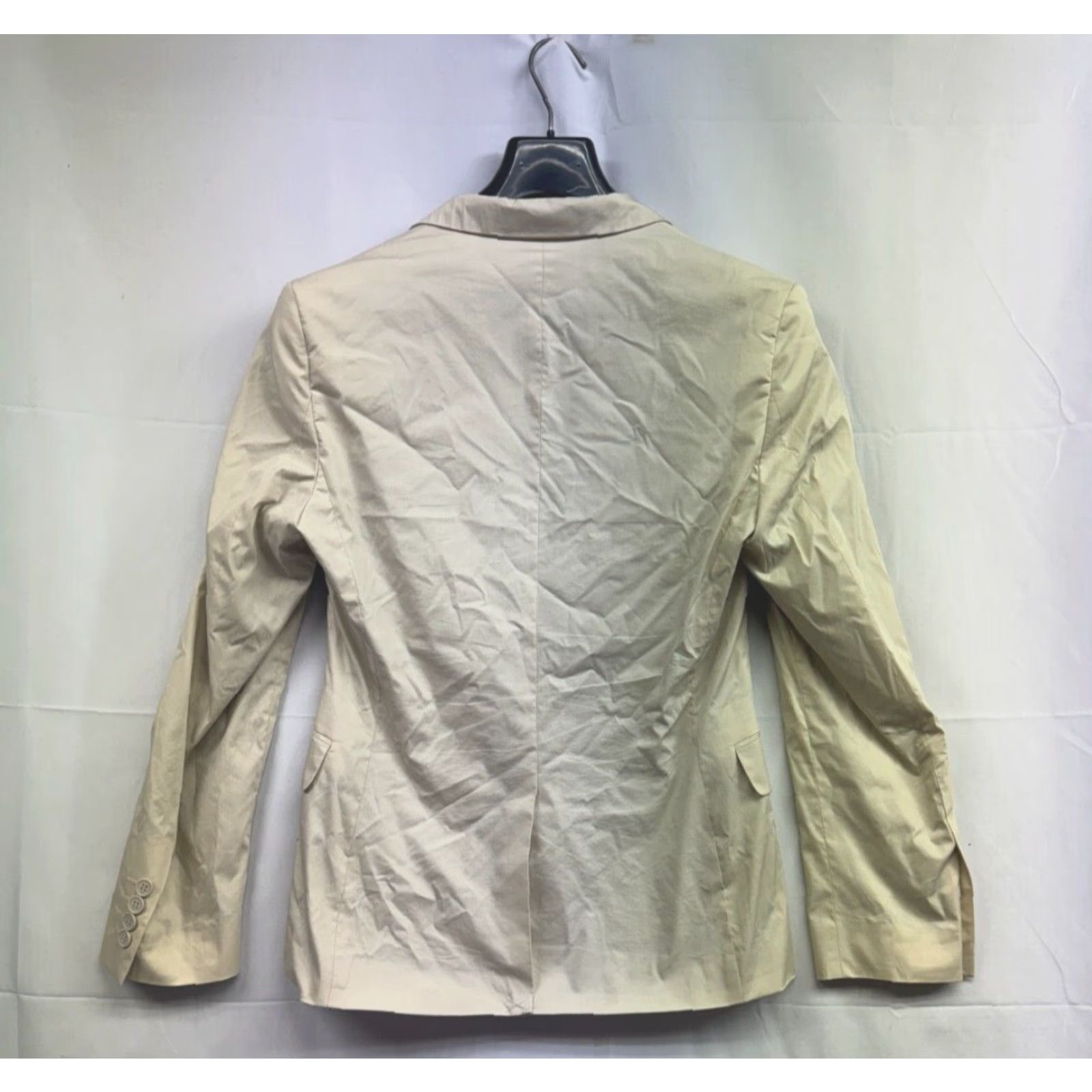 Vintage Blazer Mens Slim Beig e Lightweight H&M 34Regular Cotton Polyester Button Solid Ivory Size 36R - 2 Thumbnail