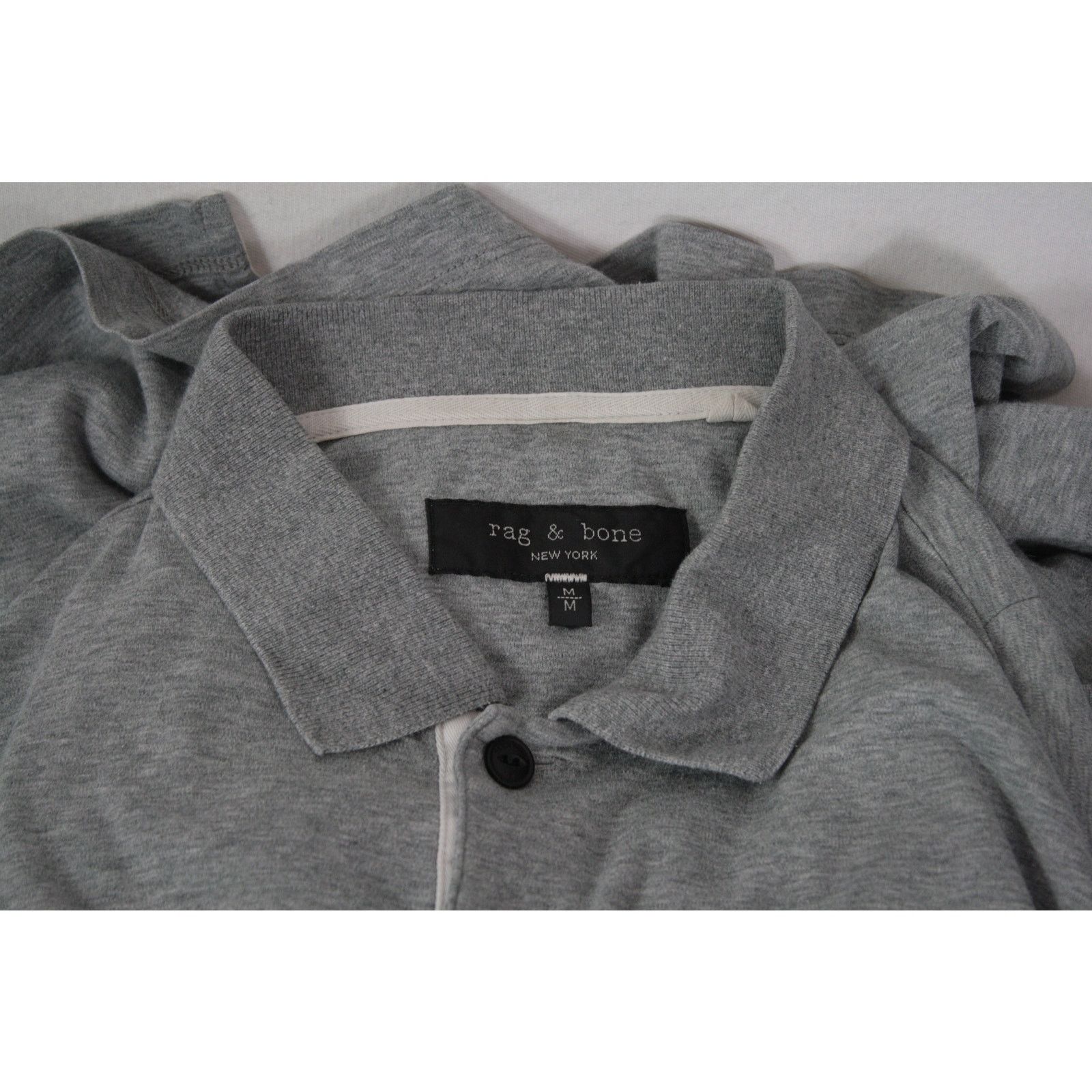 Rag & Bone Rag & Bone Crest Logo Heather Gray Short Sleeve Polo Shirt Size US M / EU 48-50 / 2 - 7 Thumbnail