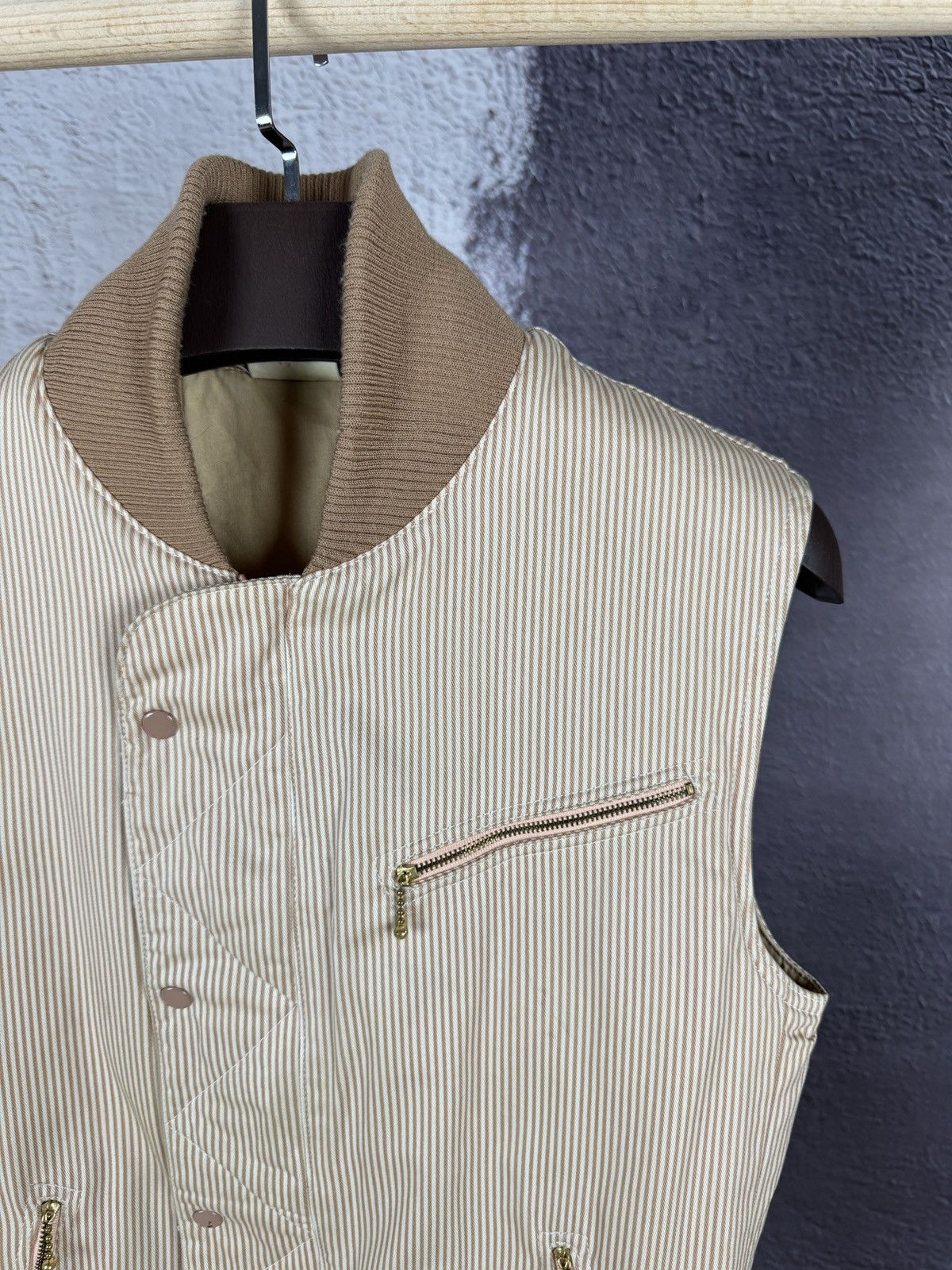 Global Work × Vintage Vintage Workwear striped 90s Globe Metal Works vest gilet Size US S / EU 44-46 / 1 - 4 Thumbnail
