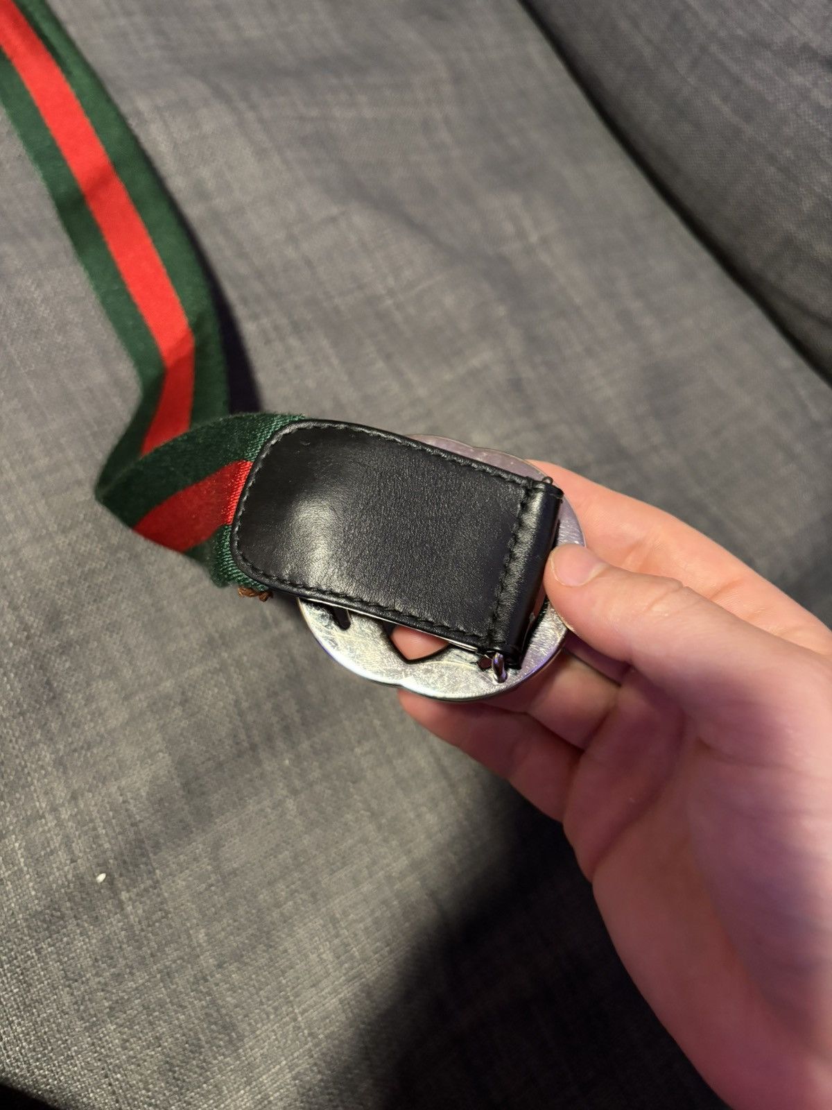 Designer × Gucci Gucci Web Belt with G Buckle Size 32 - 3 Thumbnail