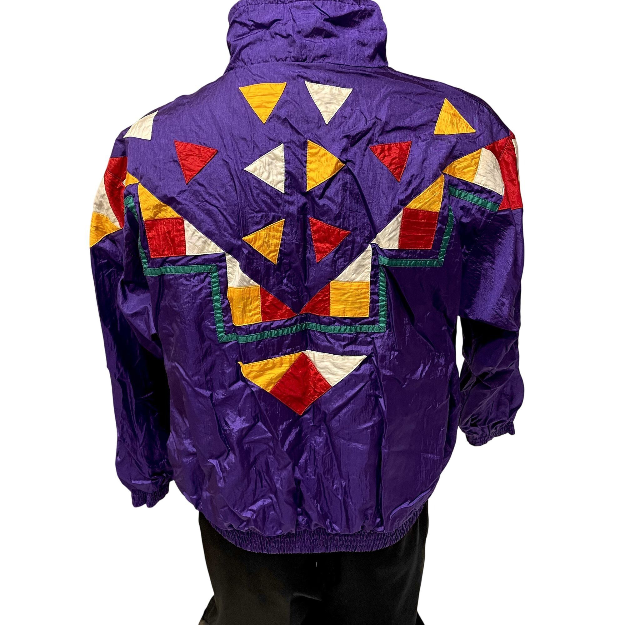 Other Vtg VIOLET GEOMETRIC Windbreaker Ski STREETWEAR Jacket Size XL / US 12-14 / IT 48-50 - 4 Thumbnail
