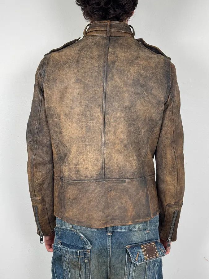 Gucci SS2011 Gucci Brown Eroded Leather Premium Jacket by Frida Giannini Size US M / EU 48-50 / 2 - 3 Thumbnail