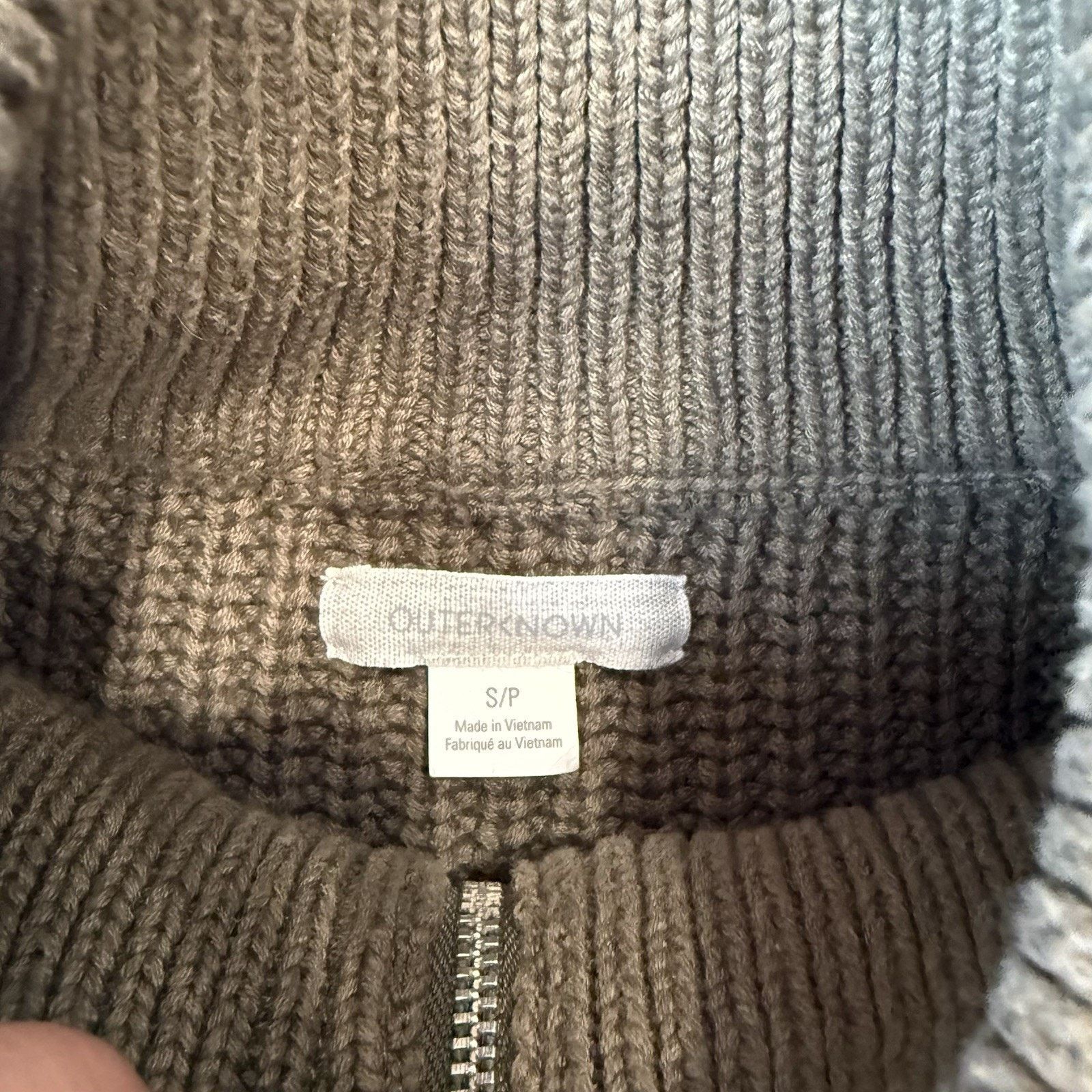 Outerknown Outerknown Sweater Small Green 1/2 Zip Cotton Pullover Size US S / EU 44-46 / 1 - 8 Thumbnail