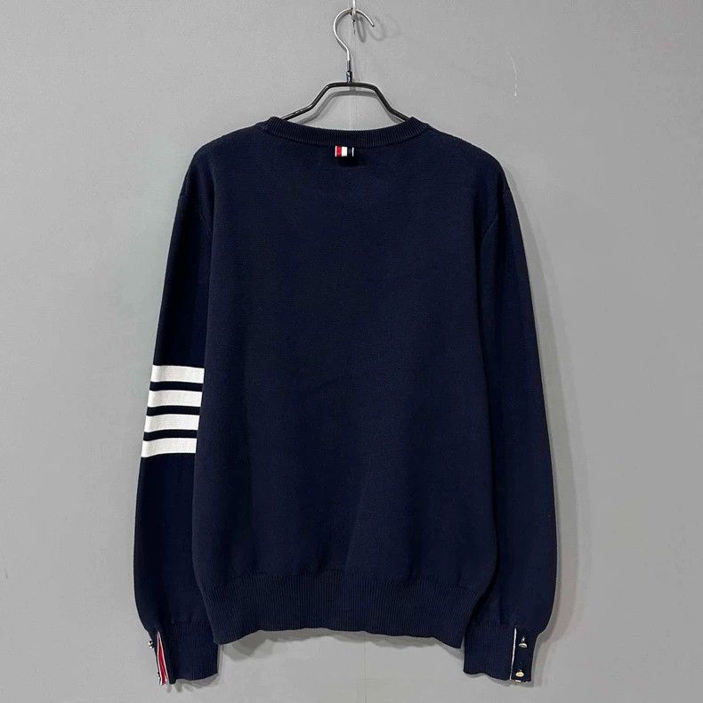 Thom Browne Thom Browne Dark blue four-bar knitted sweater 2505-Nextarr Size US XXL / EU 58 / 5 - 3 Thumbnail