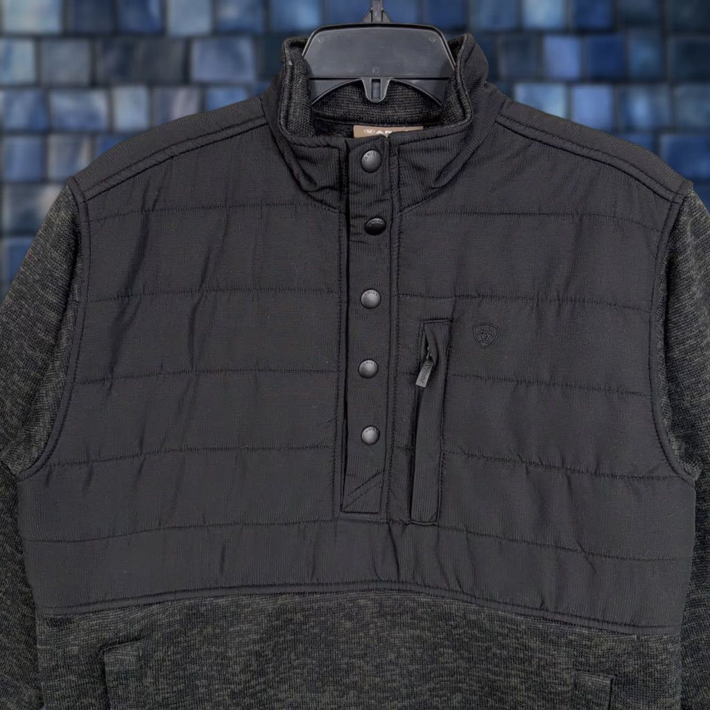 Ariat Ariat Jacket Mens Small Gray Quilted Fleece Pullover Outdoor Western Equestrian Size US S / EU 44-46 / 1 - 1 Thumbnail