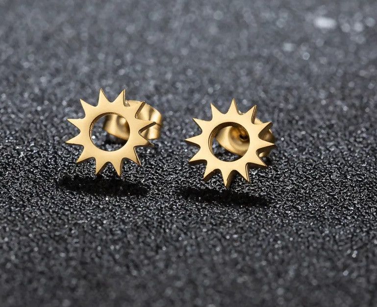 Jewelry Sun Stud Earrings Charm Earring Gift Size ONE SIZE - 1 Thumbnail