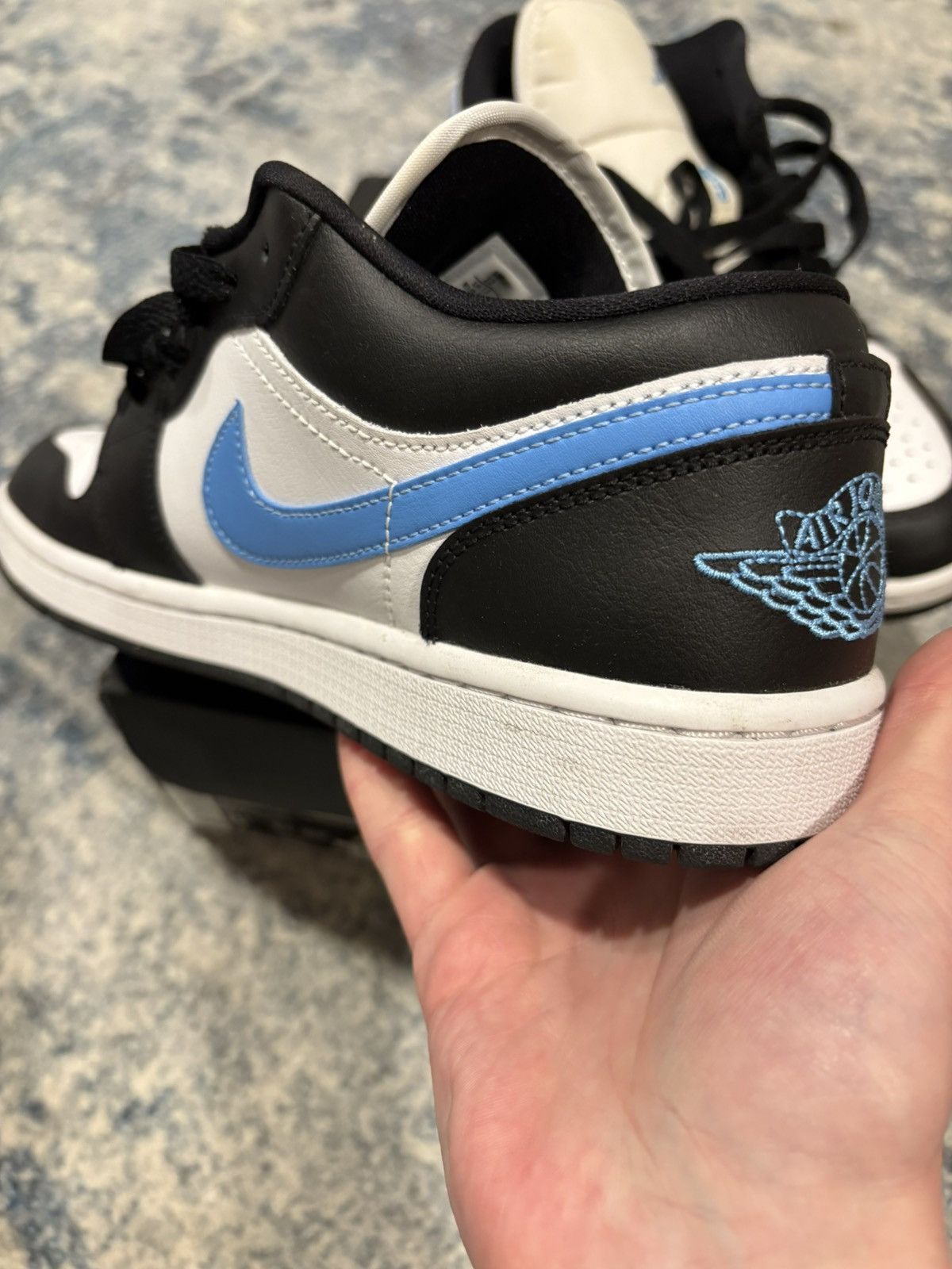 Nike Air Jordan 1 Low 'Black University Blue' Size US 10 / EU 43 - 9 Thumbnail