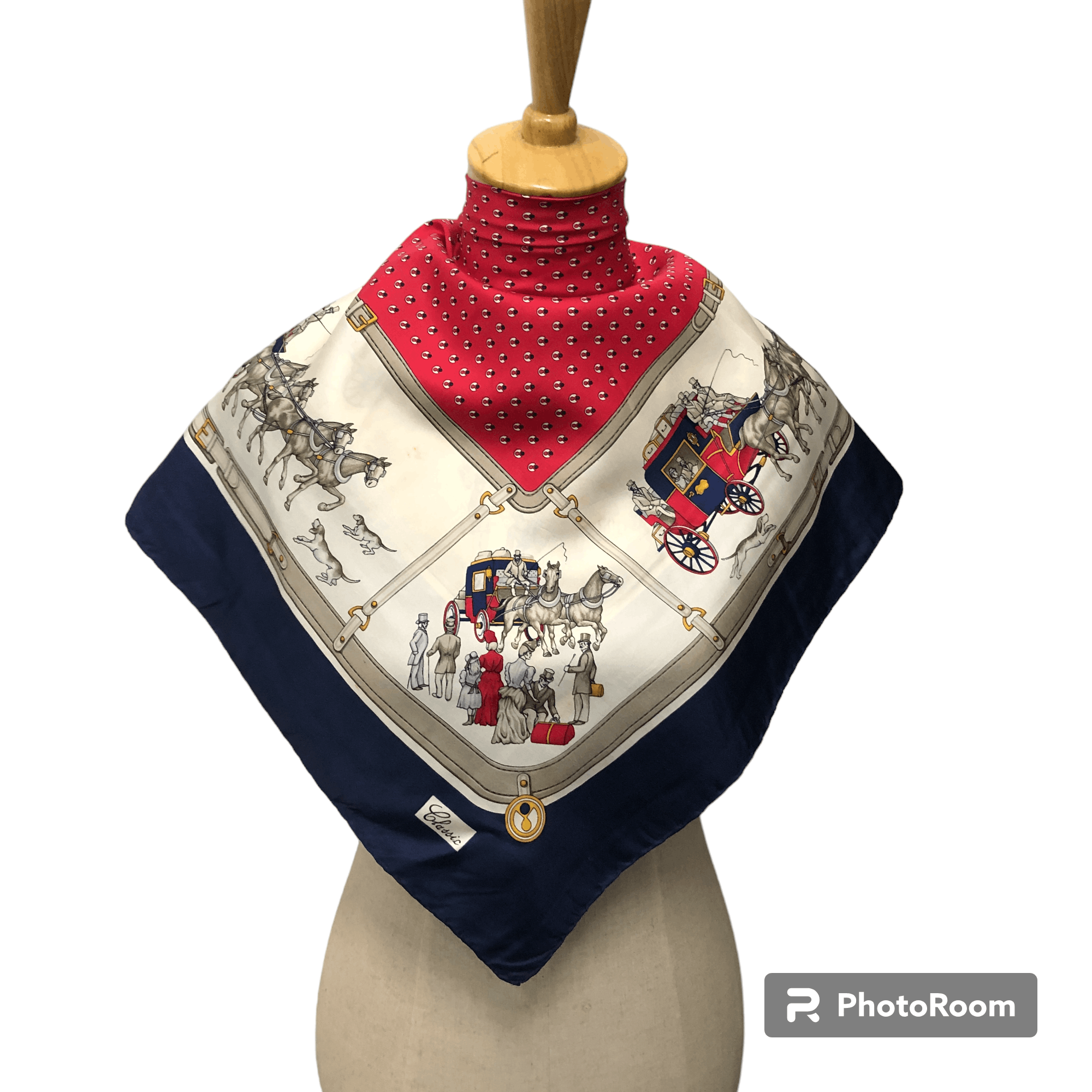 Japanese Brand Classic Carriage Hand Rolled Silk Scarf M1019 Size ONE SIZE - 1 Thumbnail