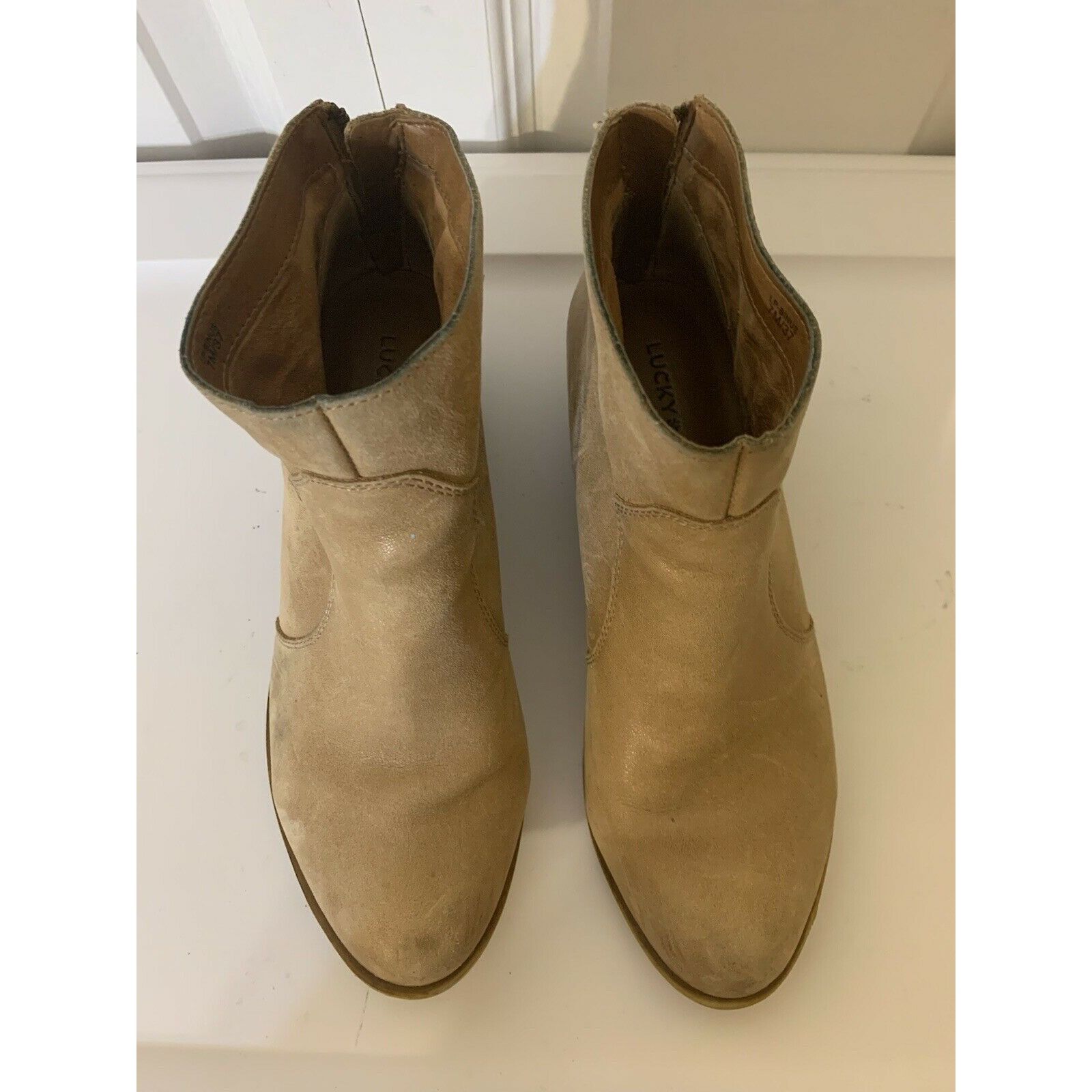 Lucky Brand Lucky Brand LP Binus Almond Toe Leather Booties Sz 7M Size US 7 / IT 37 - 1 Thumbnail