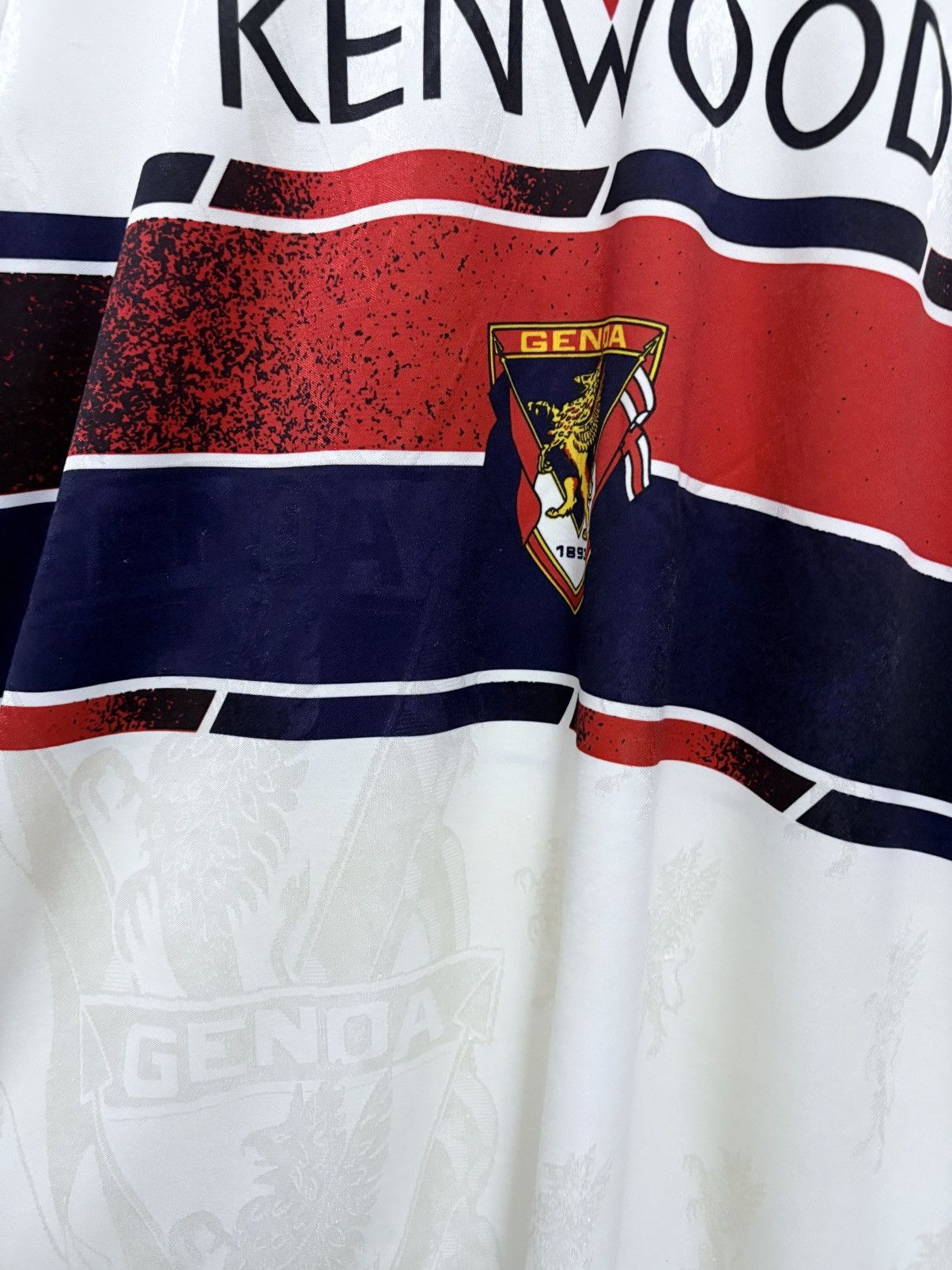 Vintage Vintage 90's Errea Genoa Away - Kazu 11 Football Shirt Size US L / EU 52-54 / 3 - 7 Thumbnail