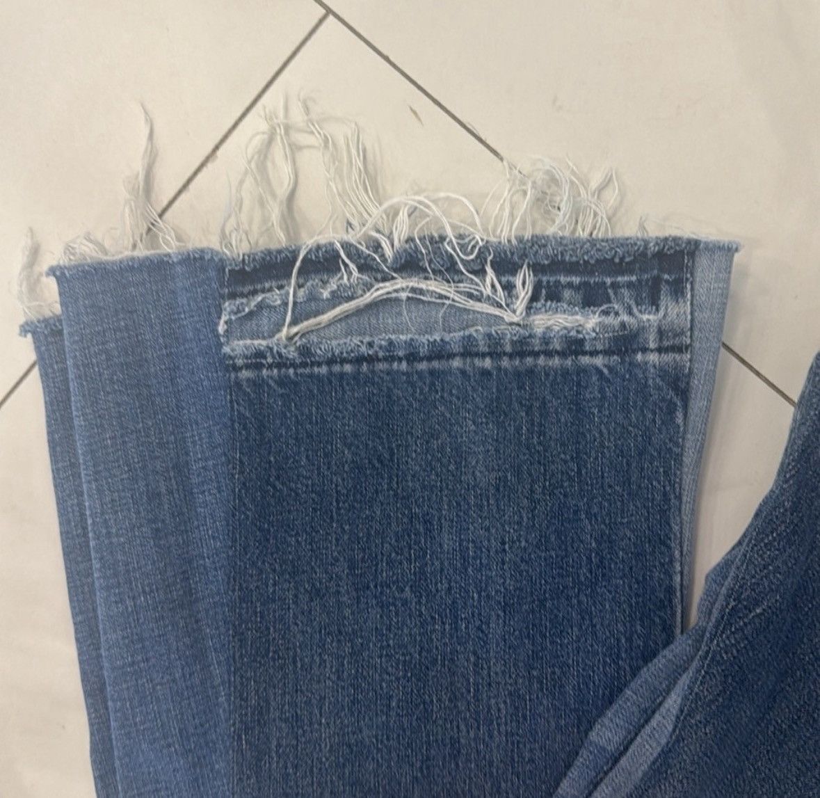 Levi's Levis 501 x Custom Mdrn Art Collab Flare Leg Denim Jeans Size 33" - 4 Thumbnail