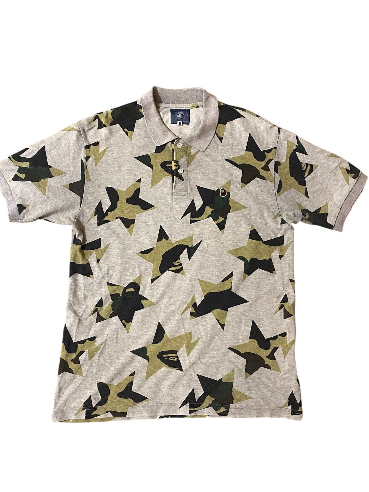 2000s Bape Bapesta Camo Polo Shirt