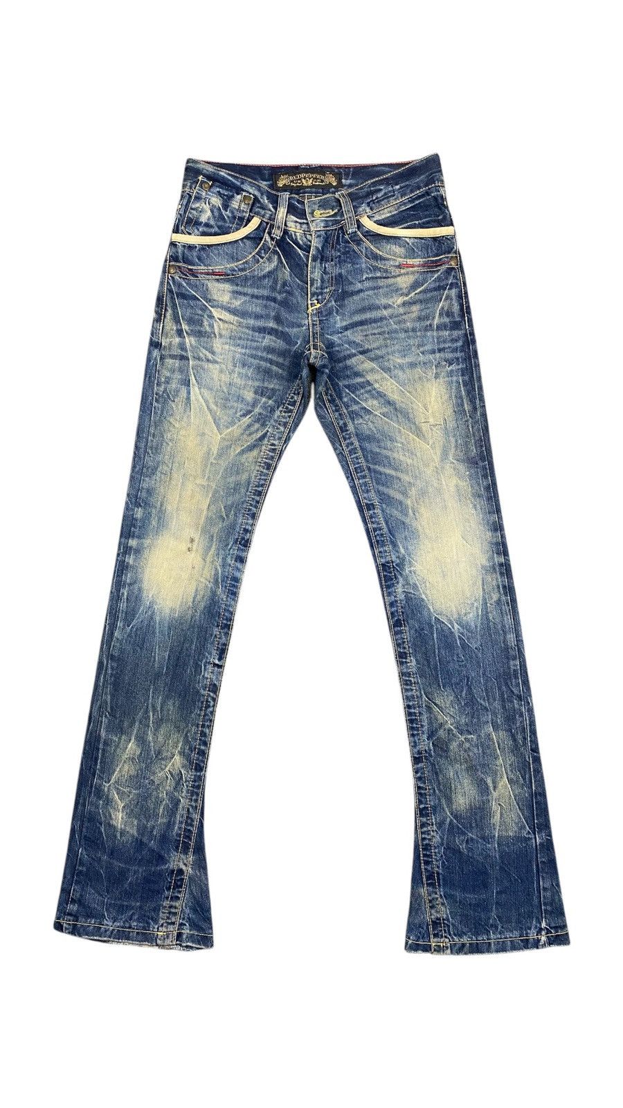 If Six Was Nine × Japanese Brand × Le Grande Bleu (L.G.B.) Distressed Redpepper Flare Jean Size US 30 / EU 46 - 1 Thumbnail