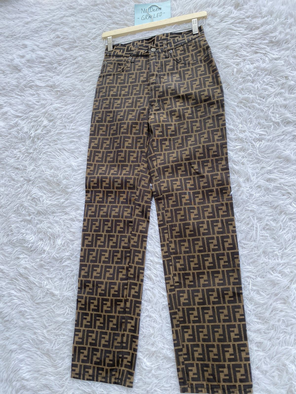 Fendi Vintage Fendi Zucca Monogram Pants FF Logo Size US 26 / EU 42 - 3 Thumbnail