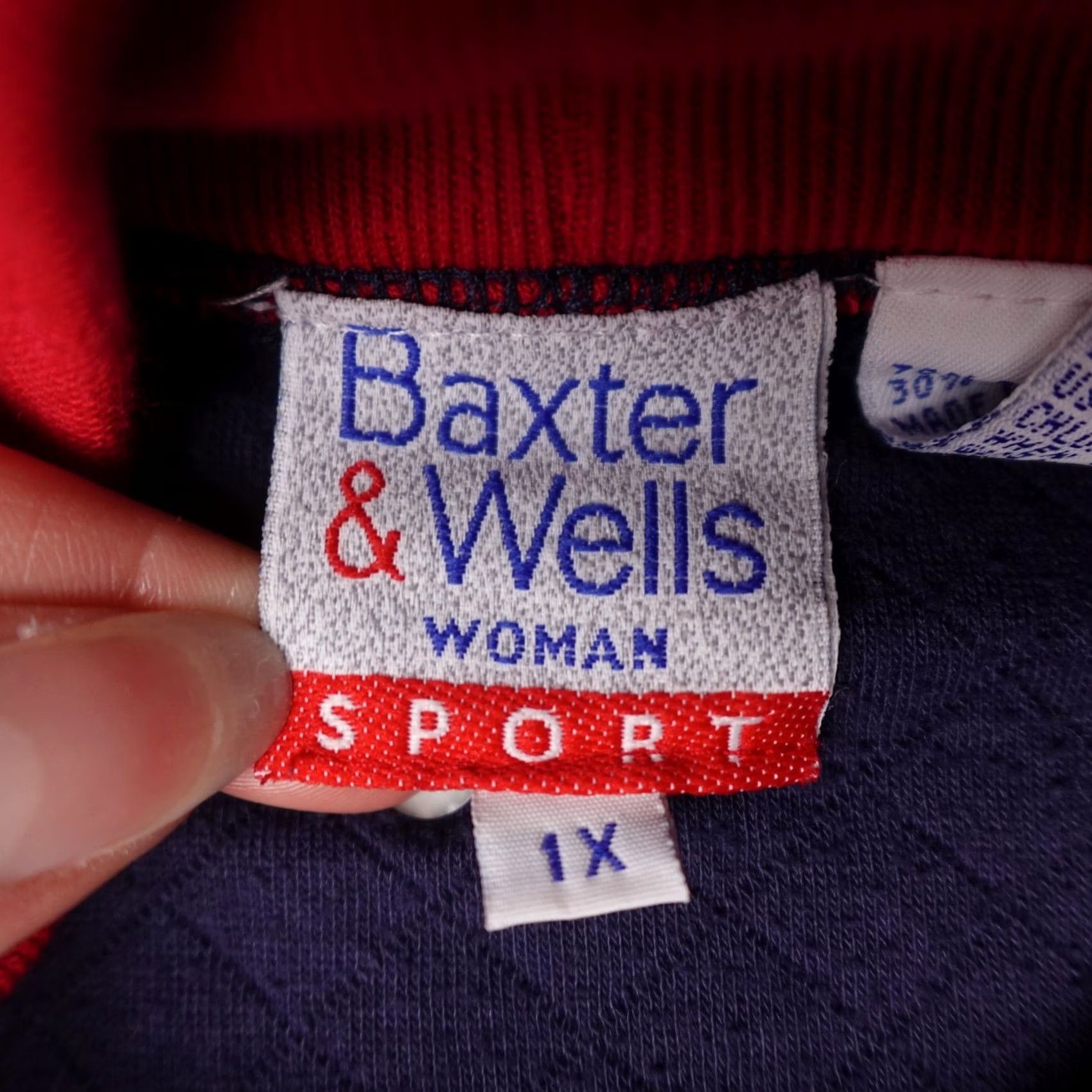 Vintage VINTAGE Baxter & Wells Sweater 1X Blue Plaid Fall Leaves Appliqué 90s Pullover Womens Size XL / US 12-14 / IT 48-50 - 2 Thumbnail