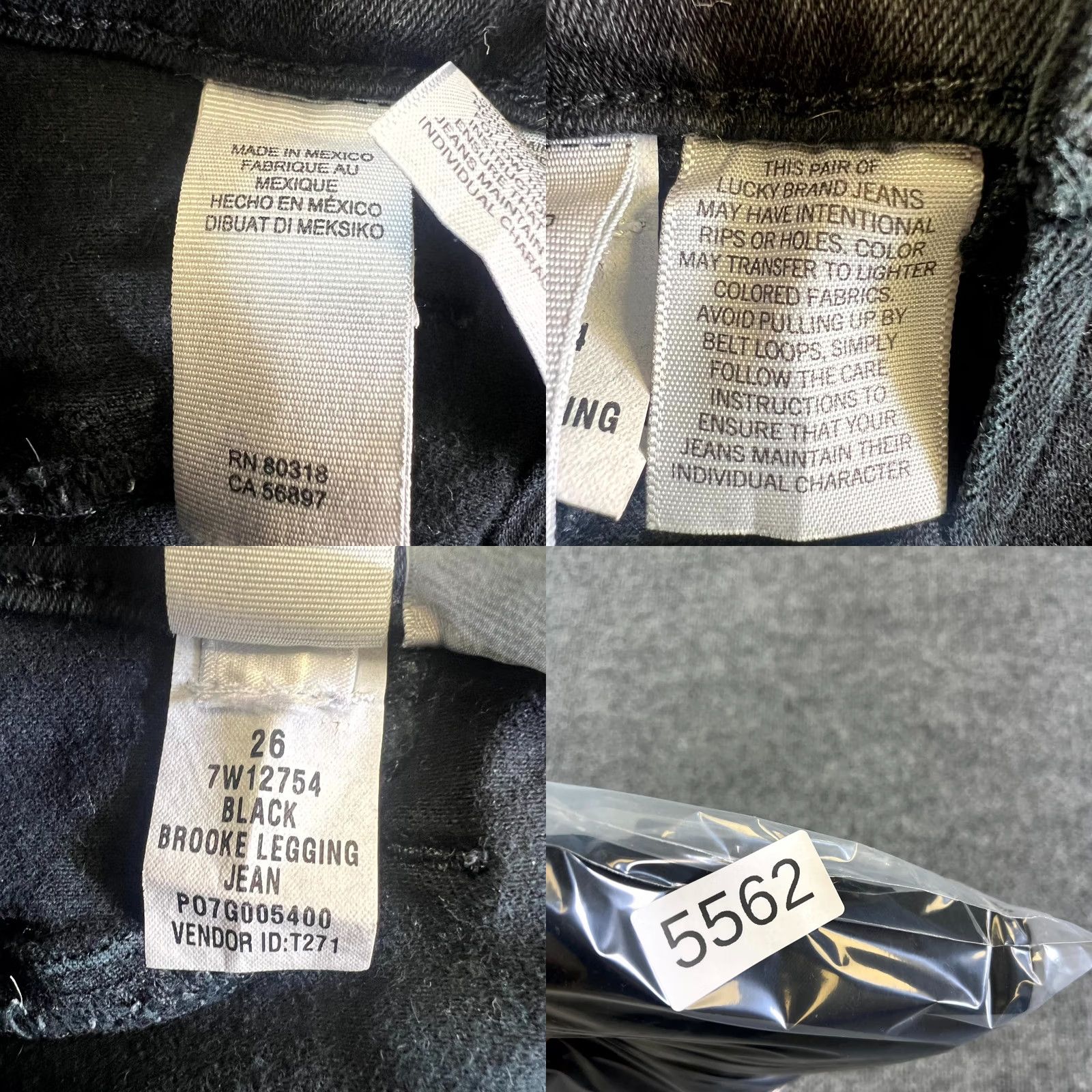Lucky Brand Lucky Brand Brooke Legging Jeans Women's 26 Black Denim Dark Wash Skinny Leg Jeans Size 26" / US 2 / IT 38 - 8 Thumbnail