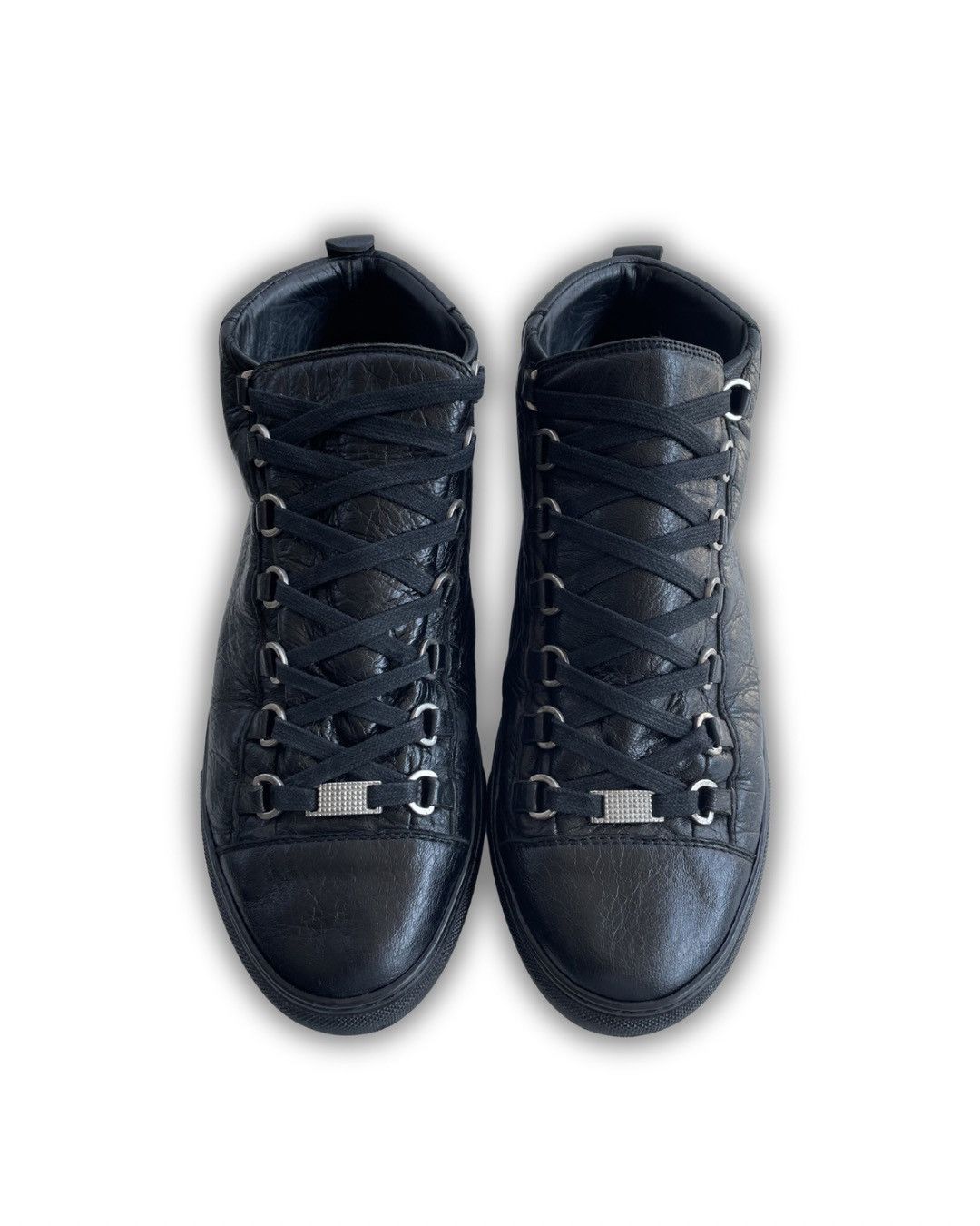 Balenciaga Balenciaga Arena Black Leather High Top Sneakers Size US 8 / EU 41 - 1 Thumbnail