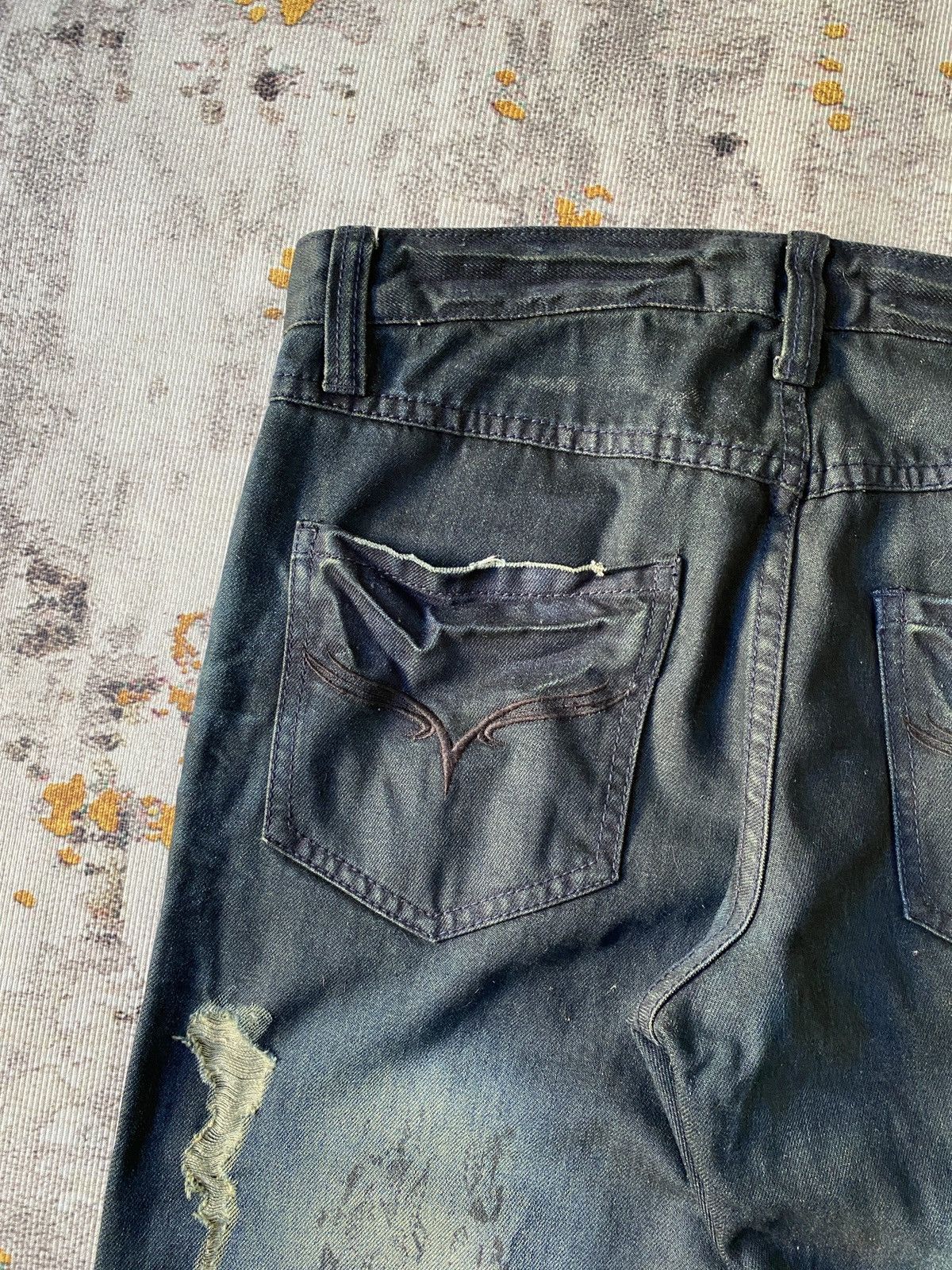 Japanese Brand Vice Fairy Claws Marks Design Gothic Punk Distressed Denim Size US 31 - 20 Thumbnail