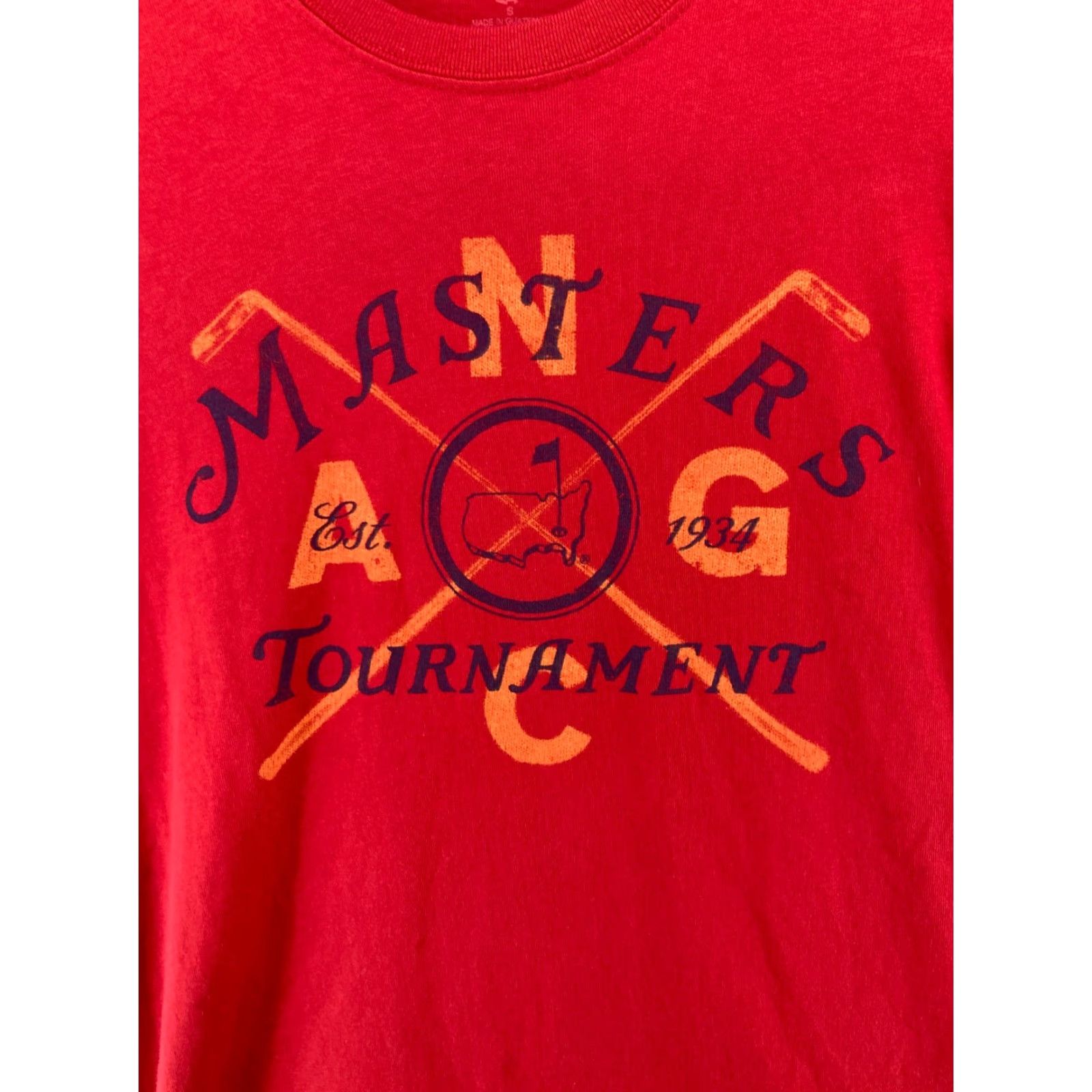 Logo 7 Masters Golf Shirt Small Red Graphic Print Short Sleeve Mens Size US S / EU 44-46 / 1 - 4 Thumbnail