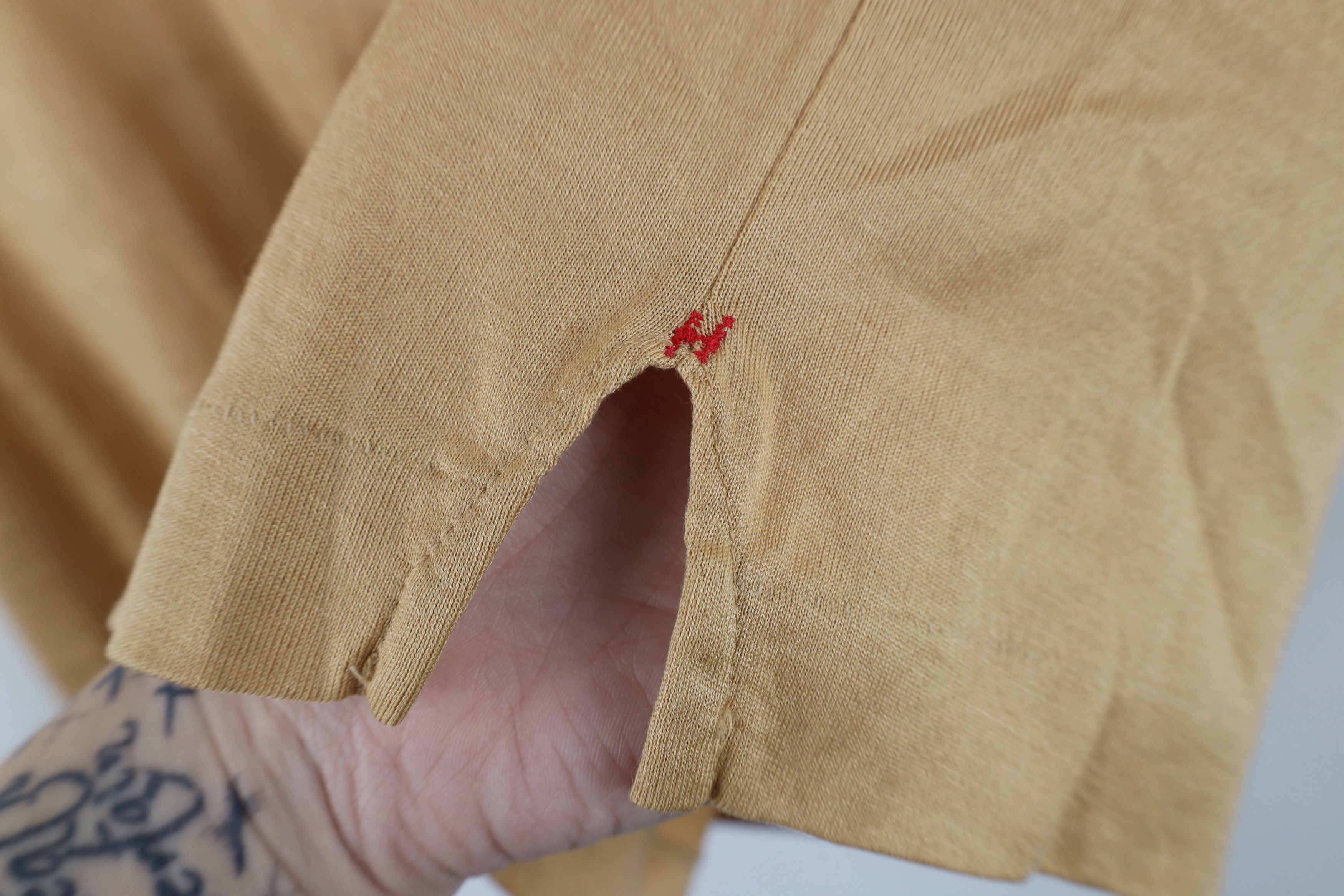 Vintage Vintage 50s 60s Ban Lon Knit Pocket Polo Shirt Beige USA Size US M / EU 48-50 / 2 - 11 Thumbnail