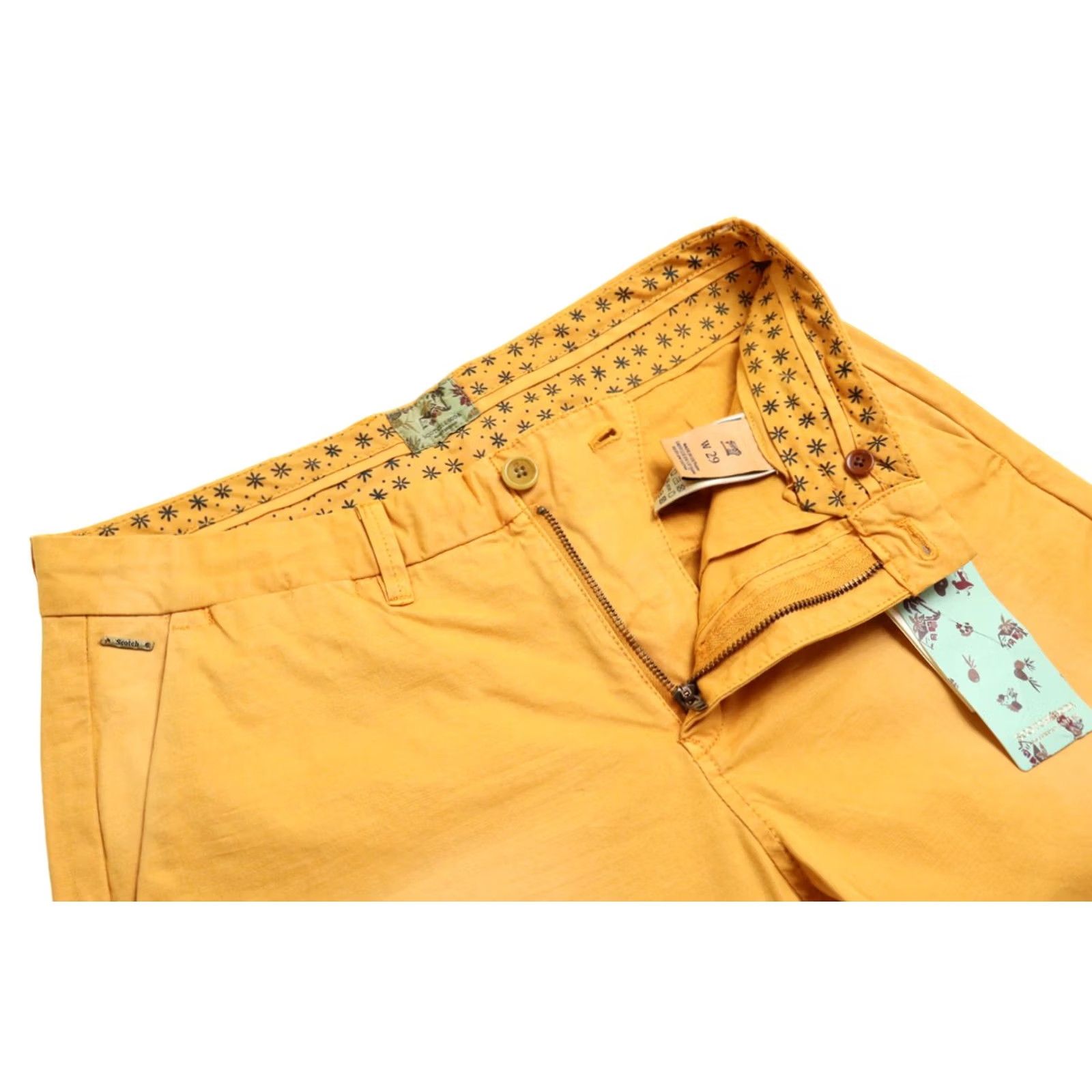 Scotch & Soda SCOTCH & SODA Shorts Men W29 Chino Fade Orange Turn Up Casual Summer Beach Size US 29 - 4 Thumbnail
