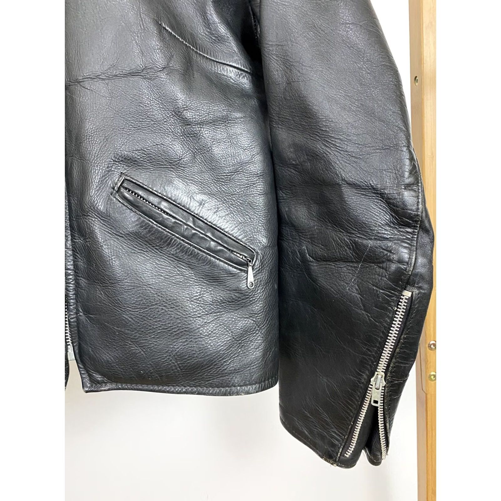 Brooks VTG 60s Brooks Gold Label Leather Motorcycle Jacket Biker Mens S Gold Tag Vintage Leather Jacket Size US S / EU 44-46 / 1 - 6 Thumbnail