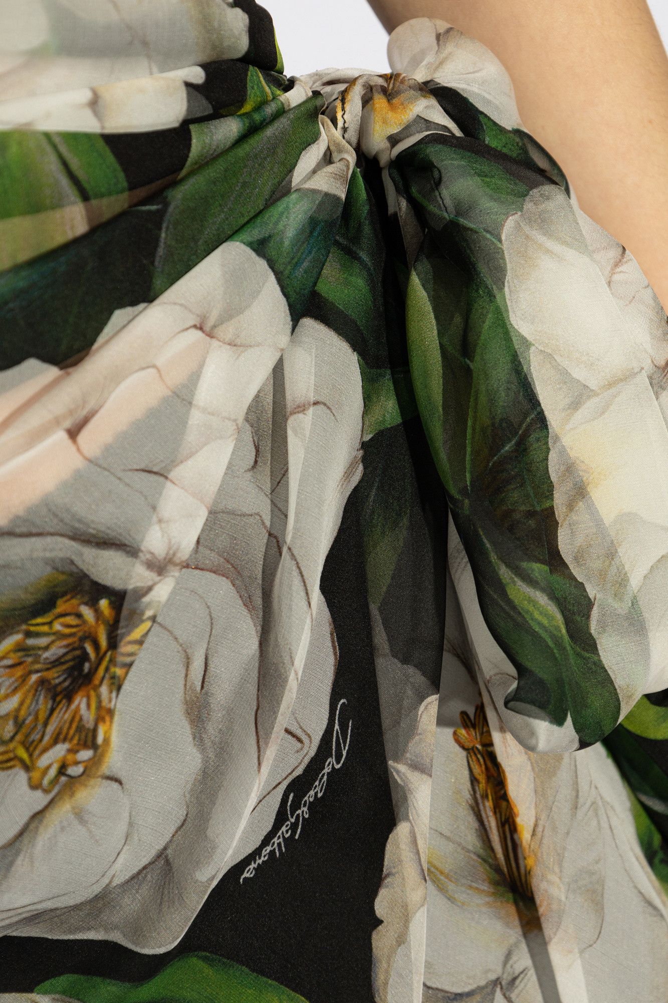 Dolce & Gabbana o1s22i1n0225 Long One-Shoulder Floral Silk Dress Multicolor Size M / US 6-8 / IT 42-44 - 5 Thumbnail