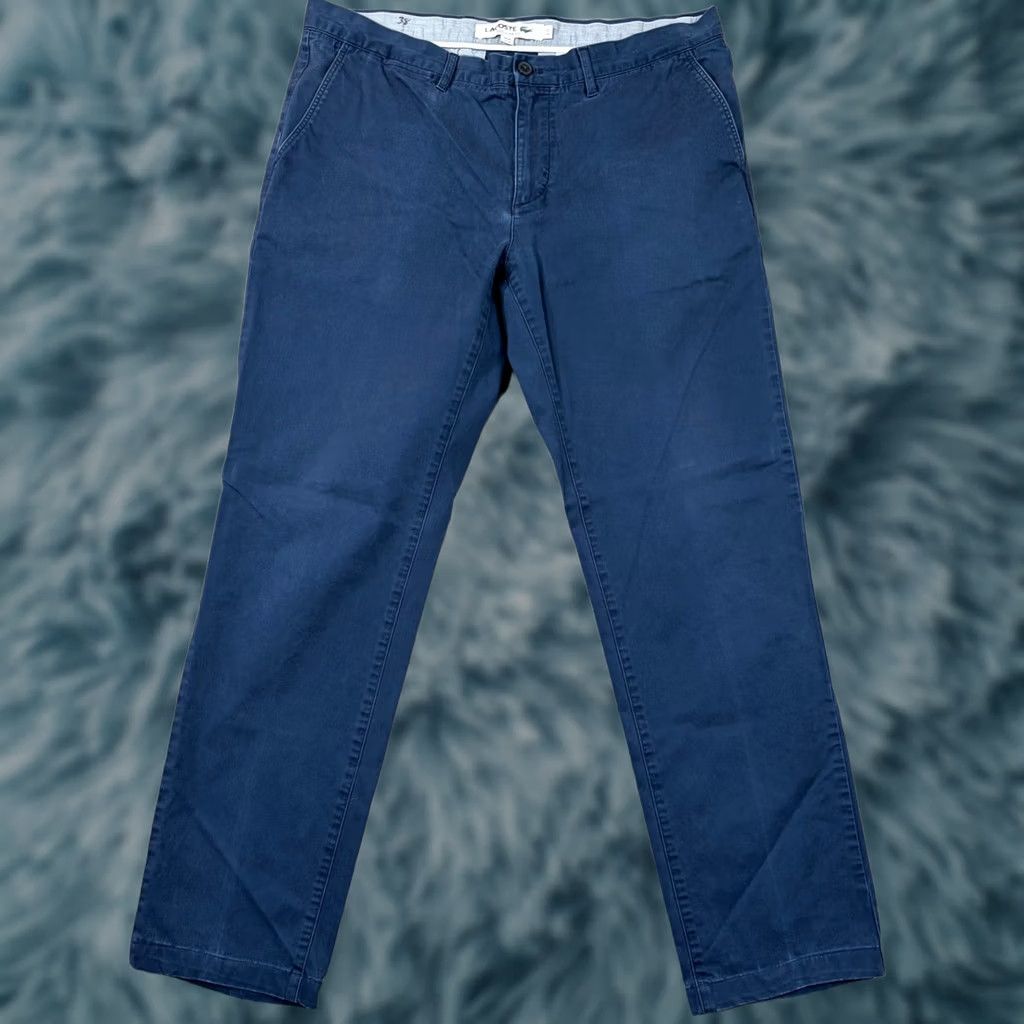Lacoste Lacoste Chino Pants Navy Blue Regular Fit Cotton Blend 38x34 Straight Leg Mens Front Pockets Logo - Size US 38 / EU 54 - 1 Thumbnail
