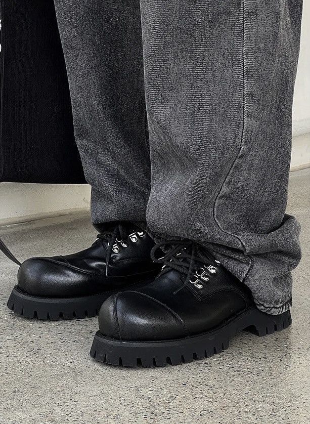 Designer Black Platform Casual Shoes Boots Gothic Punk, Men's (Size 8.5)