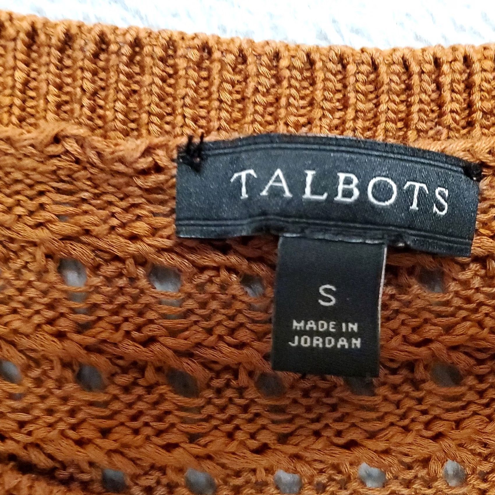 Talbots Talbots Sweater Womens Small Brown Cotton Blend 3/4 Sleeve Knit Texture Pullover Casual Mens? Girls? Size S / US 4 / IT 40 - 4 Thumbnail
