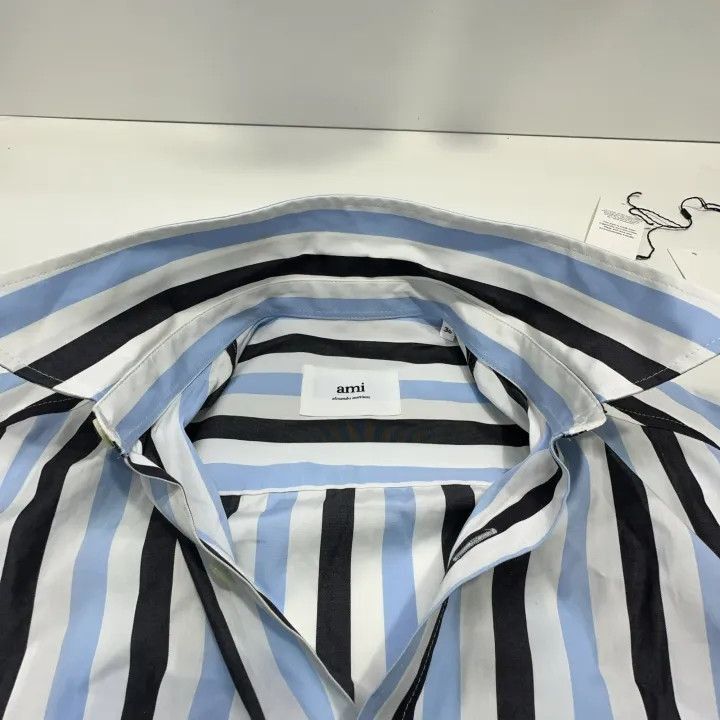 AMI AMIPARIS Striped Short Sleeve Shirt for All -2507 Size US S / EU 44-46 / 1 - 7 Thumbnail