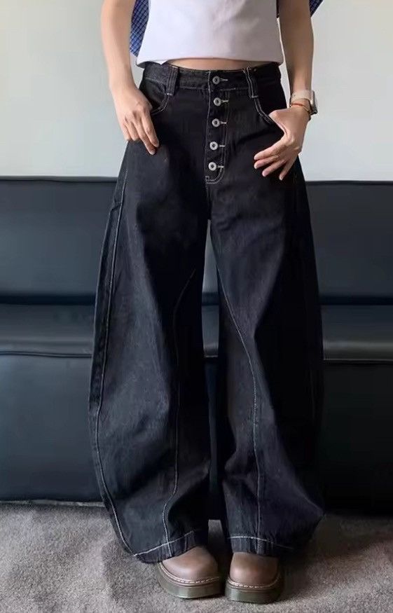 Jean Hamasaki x azawa Baggy Wide Leg Jeans Size US 35 - 1 Thumbnail