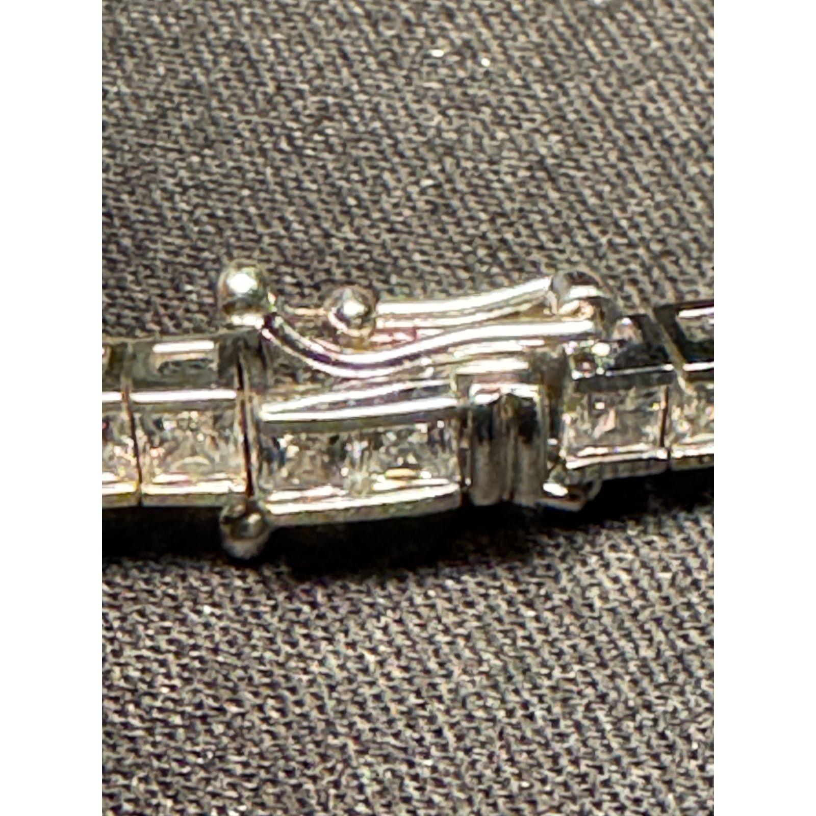 Other 925 Sterling Silver Princess Cut Tennis Bracelet 7in Size ONE SIZE - 3 Thumbnail