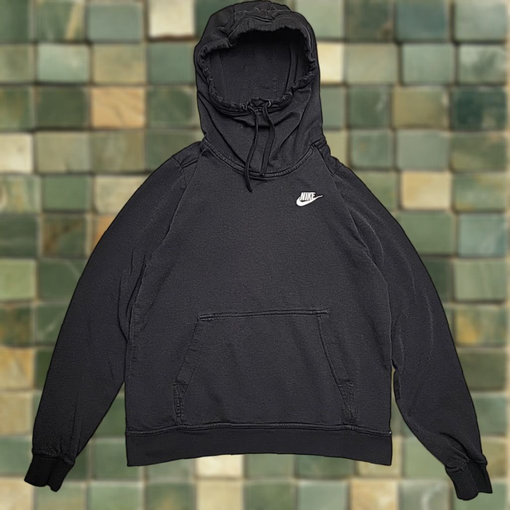 Nike VINTAGE Nike Hoodie Womens Small Black Funnel Hood Embroidered Logo Casual Sweatshirt Size S / US 4 / IT 40 - 1 Thumbnail