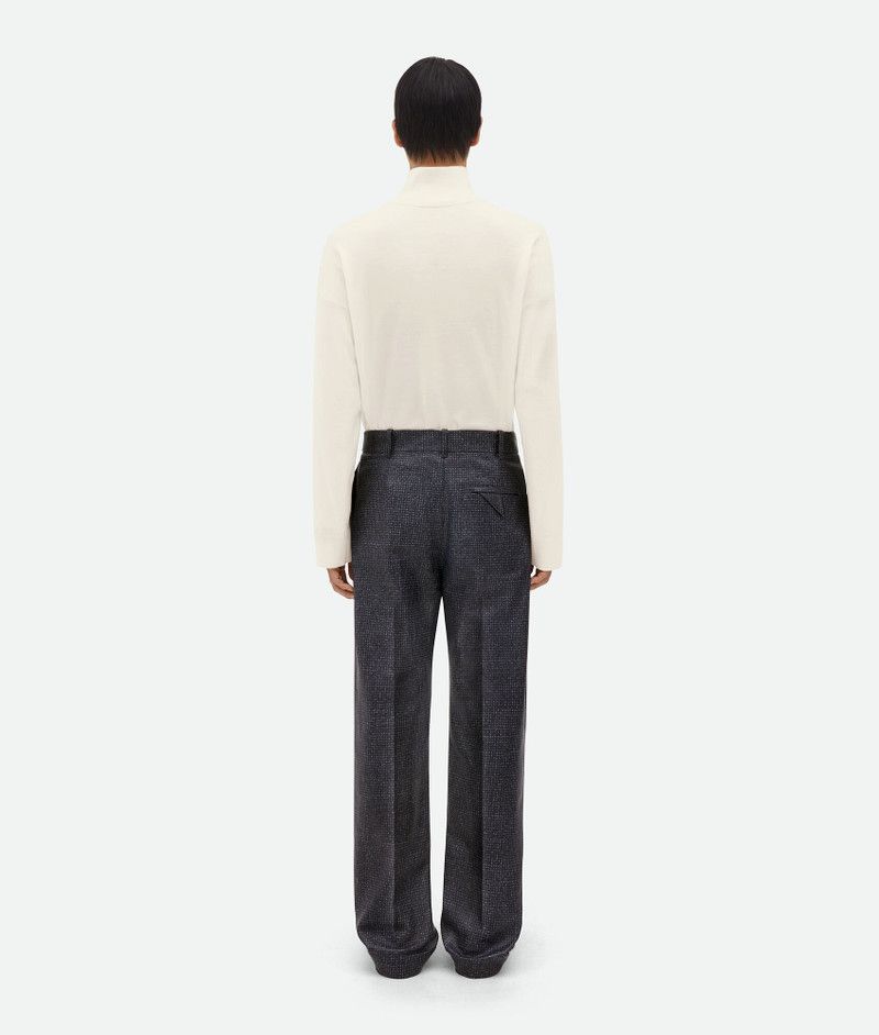 Bottega Veneta o1bcso1str0426 Printed Leather Houndstooth Pants in Black Size US 30 / EU 46 - 3 Thumbnail