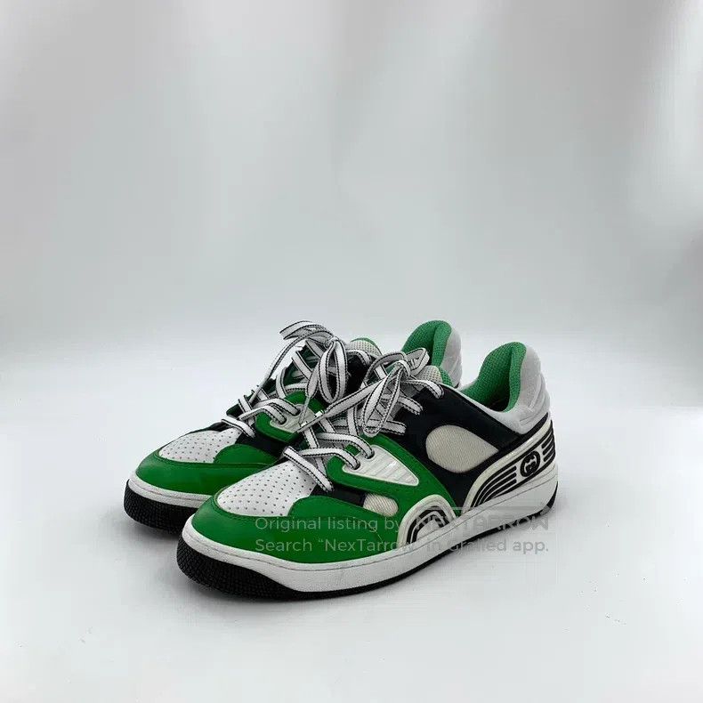 Gucci Gucci Green logo lace-up casual flat sneakers Size US 8.5 / IT 38.5 - 1 Thumbnail